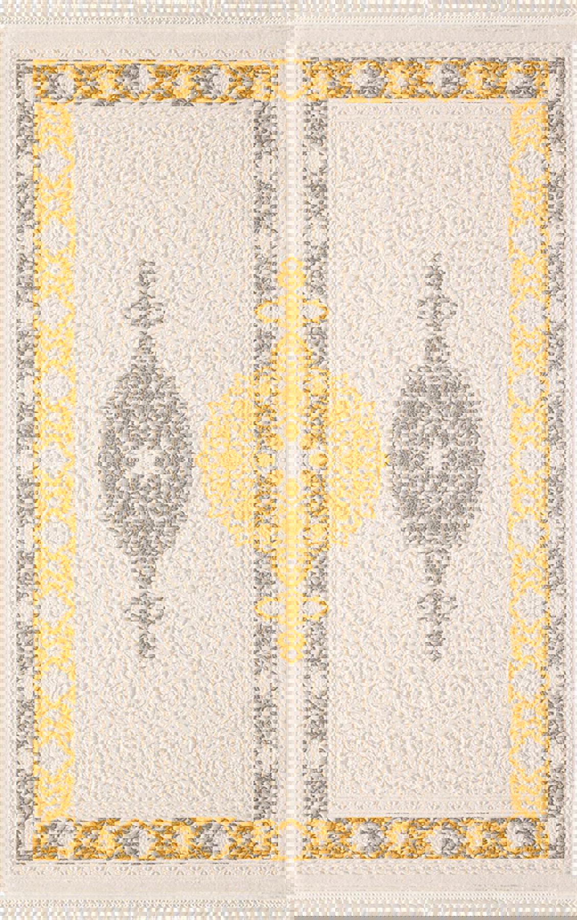 Sanat Halı Delüks 6976 Çok Renkli 14 mm Akrilik Yıkanabilir Kalın Kaymaz Lateks Taban Dikdörtgen Makine Dokuma Salon Halısı 100x200 cm