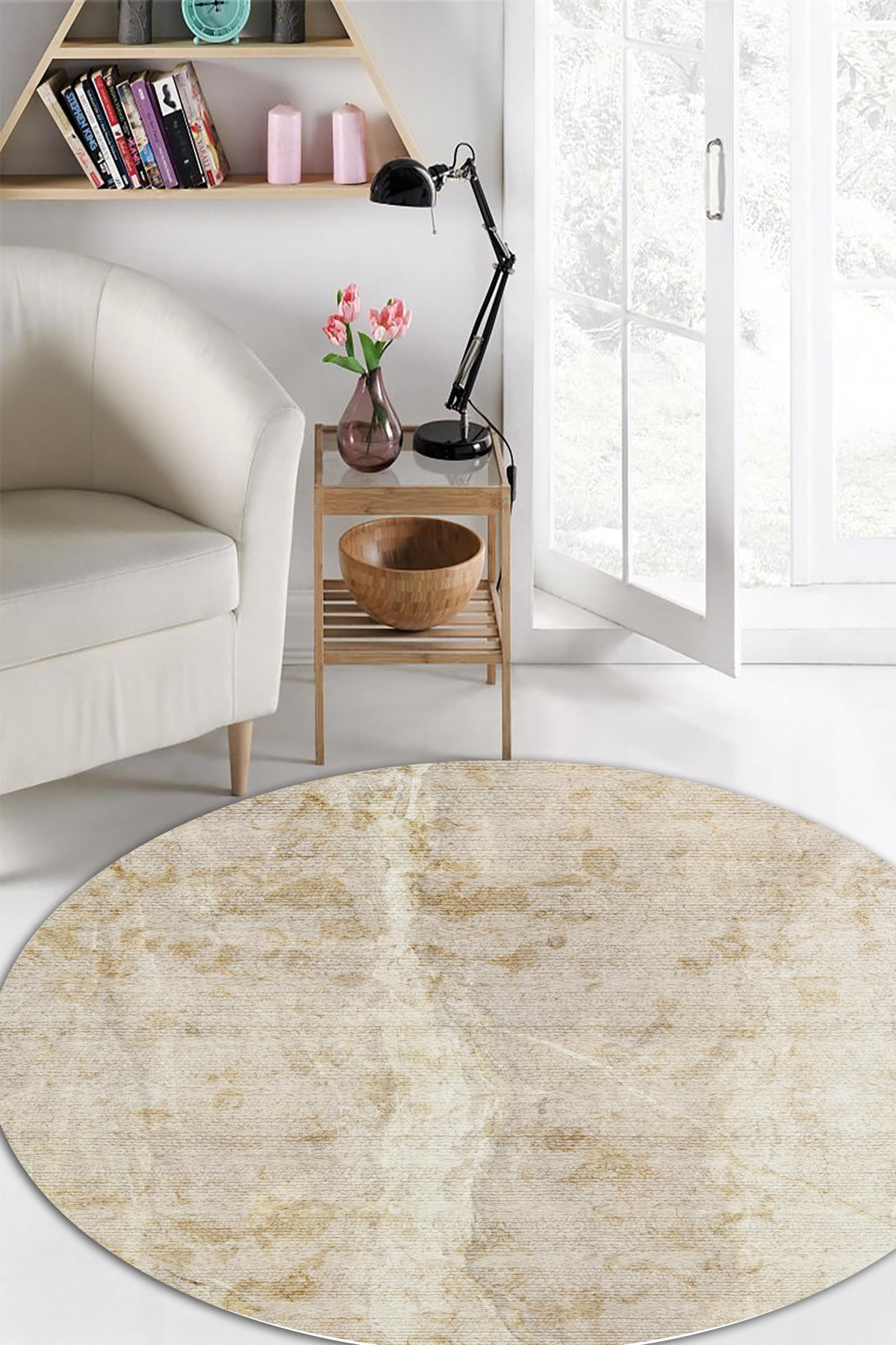Aida Home Krosta Krem 0.5 mm Pamuk Antibakteriyel Yıkanabilir İnce Kaymaz Pamuk Taban Dikdörtgen Makine Dokuma Çocuk Odası-Salon Halısı 160x230 cm