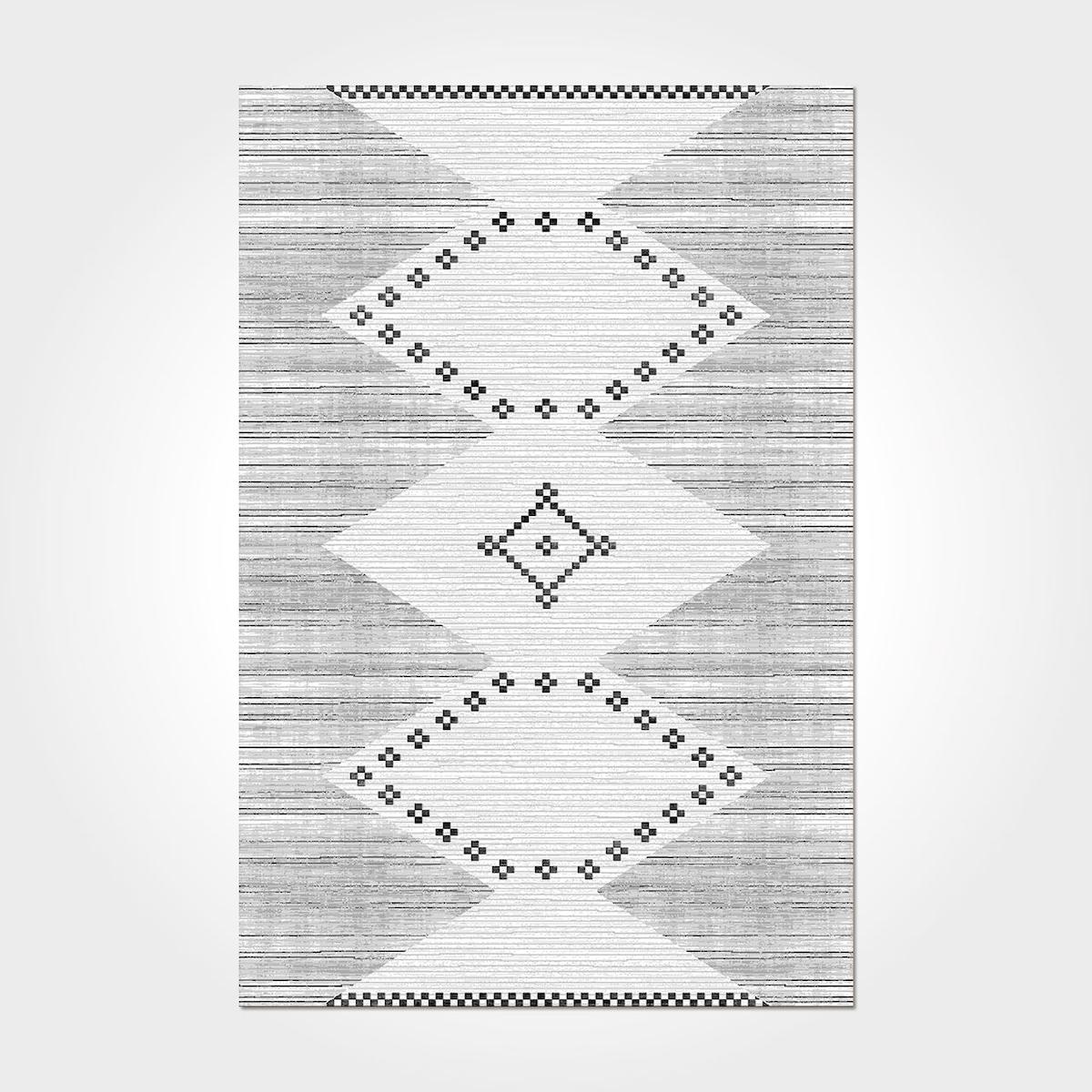 Crea Halı Mercan 17126 Krem 8 mm Polyester Toz Tutmaz Yıkanabilir Orta Dikdörtgen Makine Dokuma Salon Halısı 160x200 cm