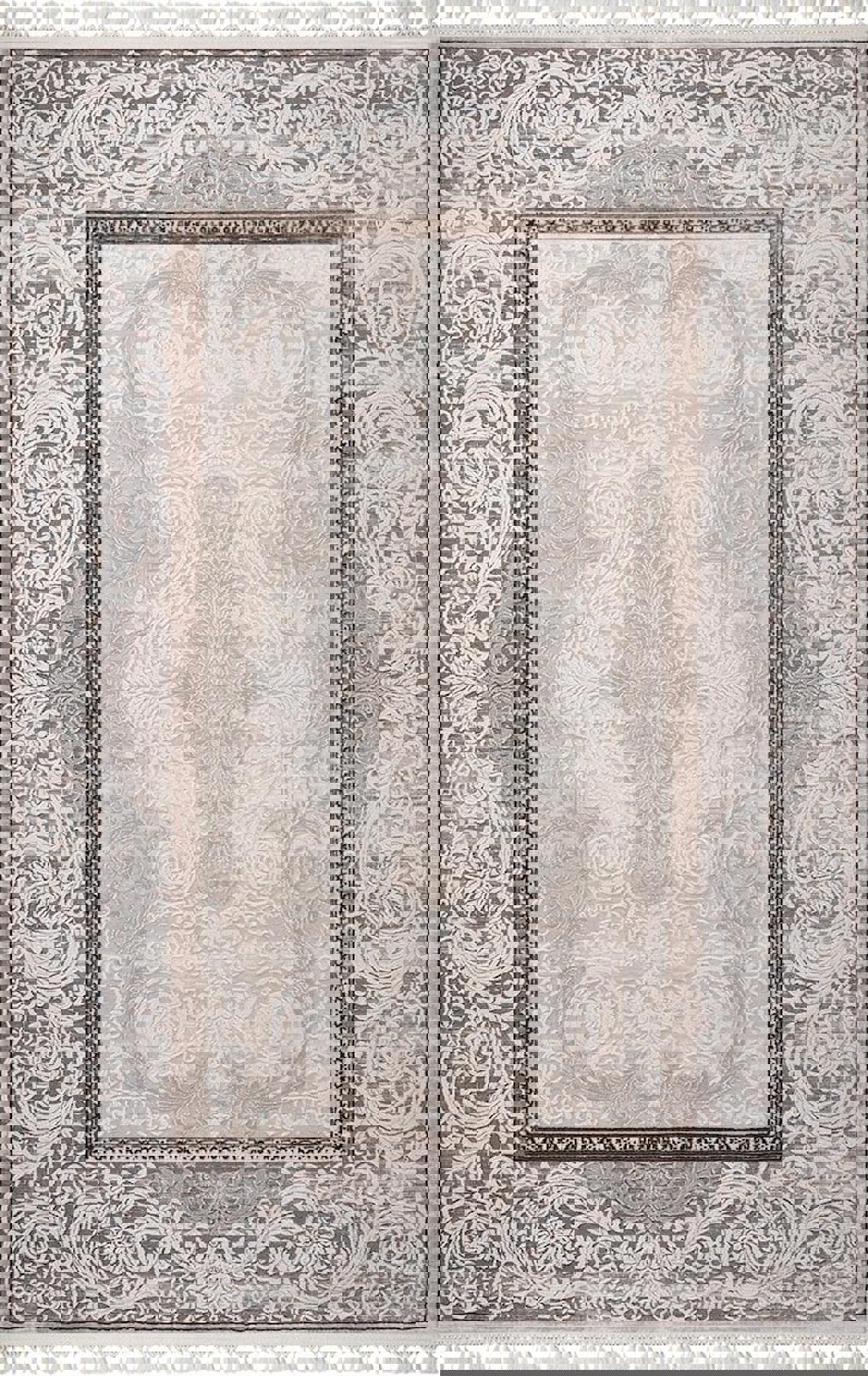 Sanat Halı Delüks 6999 Krem 7 mm Akrilik Yıkanabilir Kalın Kaymaz Lateks Taban Dikdörtgen Makine Dokuma Salon Halısı 80x80 cm