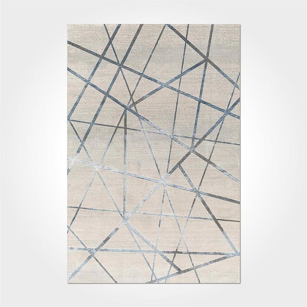 Crea Halı 2551PC Gri Pamuk-Polyester Yıkanabilir İnce Kaymaz Dikdörtgen Makine Dokuma Salon Halısı 160x235 cm
