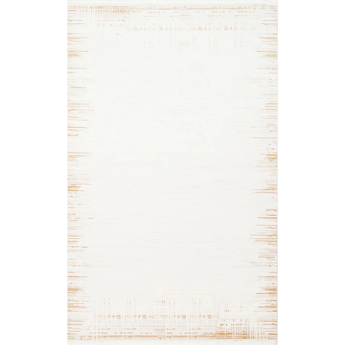 Eko Halı Lykia LYK01 Altın - Krem 6-12 mm Akrilik-Polyester Silinebilir Yıkanabilir Orta Kaymaz Dikdörtgen Makine Dokuma Salon Halısı 160x235 cm