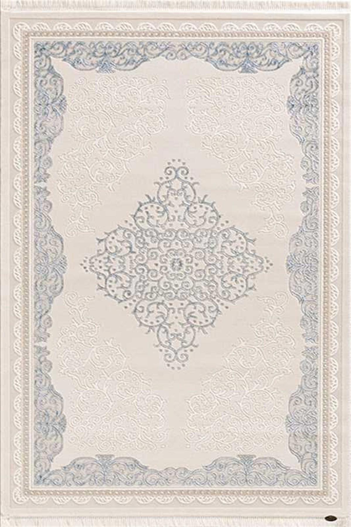Efsane Halı Vento VE001063 Mavi 12 mm Akrilik Silinebilir Yıkanabilir Orta Kaymaz Dikdörtgen Makine Dokuma Salon Halısı 140x200 cm