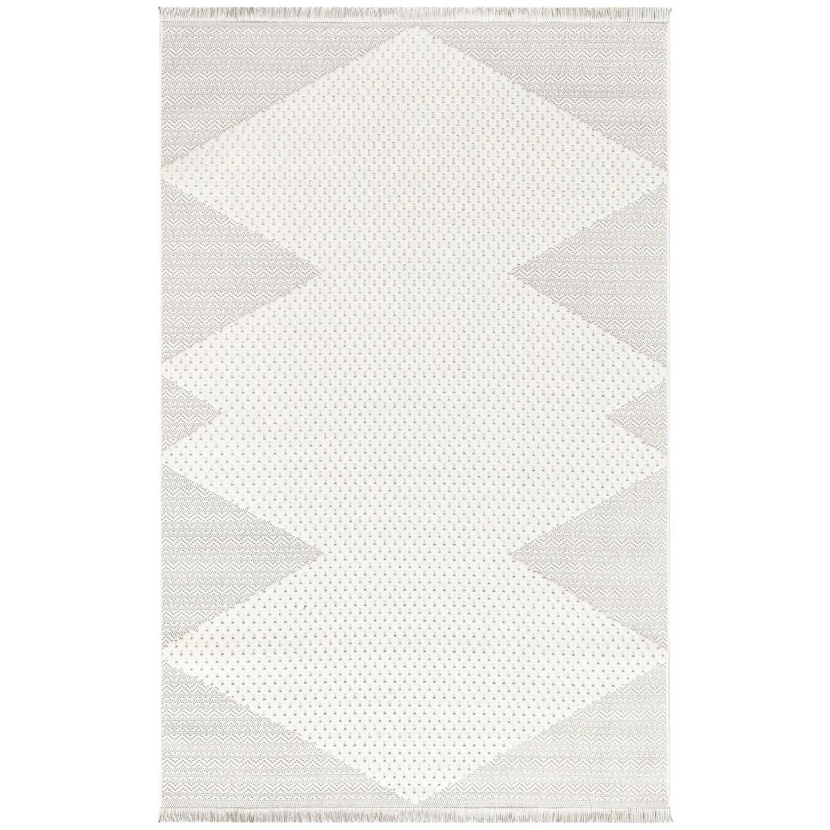 İpek Mekik Halı Duru Risby 1854 Krem 10 mm Polyester Yıkanabilir Orta Kaymaz Dikdörtgen Makine Dokuma Antre-Çocuk Odası-Salon-Yatak Odası Halısı 120x180 cm