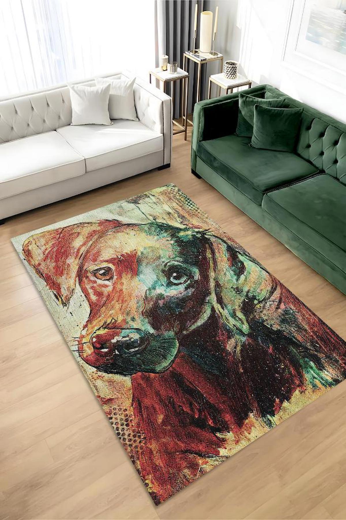 Homshtag Masum Bakış Çok Renkli 4 mm Pamuk Antistatik Yıkanabilir İnce Kaymaz Dikdörtgen Makine Dokuma Salon Halısı 100x160 cm