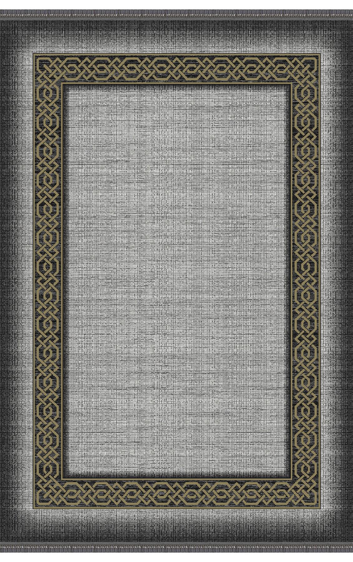 Padişah Santo 34710 Gri 10 mm Akrilik Yıkanabilir İnce Dikdörtgen Makine Dokuma Salon Halısı 200x290 cm