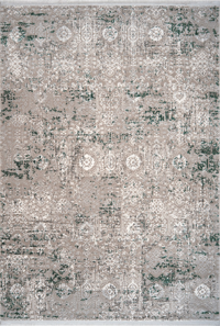 Kreasyon Halı Berceste 1149 Yeşil Yıkanabilir Kalın Pamuk Taban Dikdörtgen Makine Dokuma Salon Halısı 120x180 cm