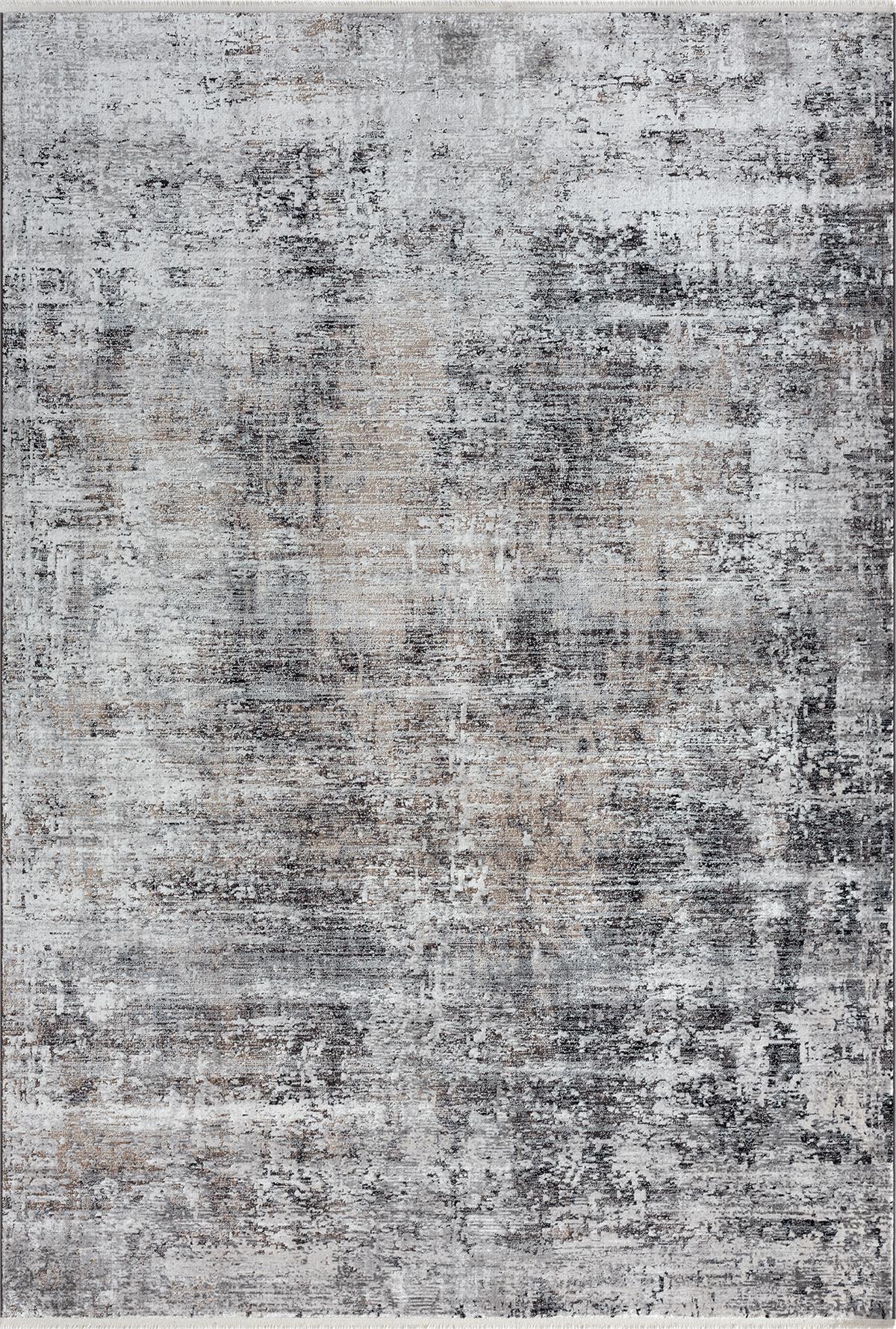 Sanat Halı Oasis 3453 Krem 8 mm Viskon Antibakteriyel Yıkanabilir Kalın Kaymaz Lateks Taban Dikdörtgen Makine Dokuma Salon Halısı 120x180 cm