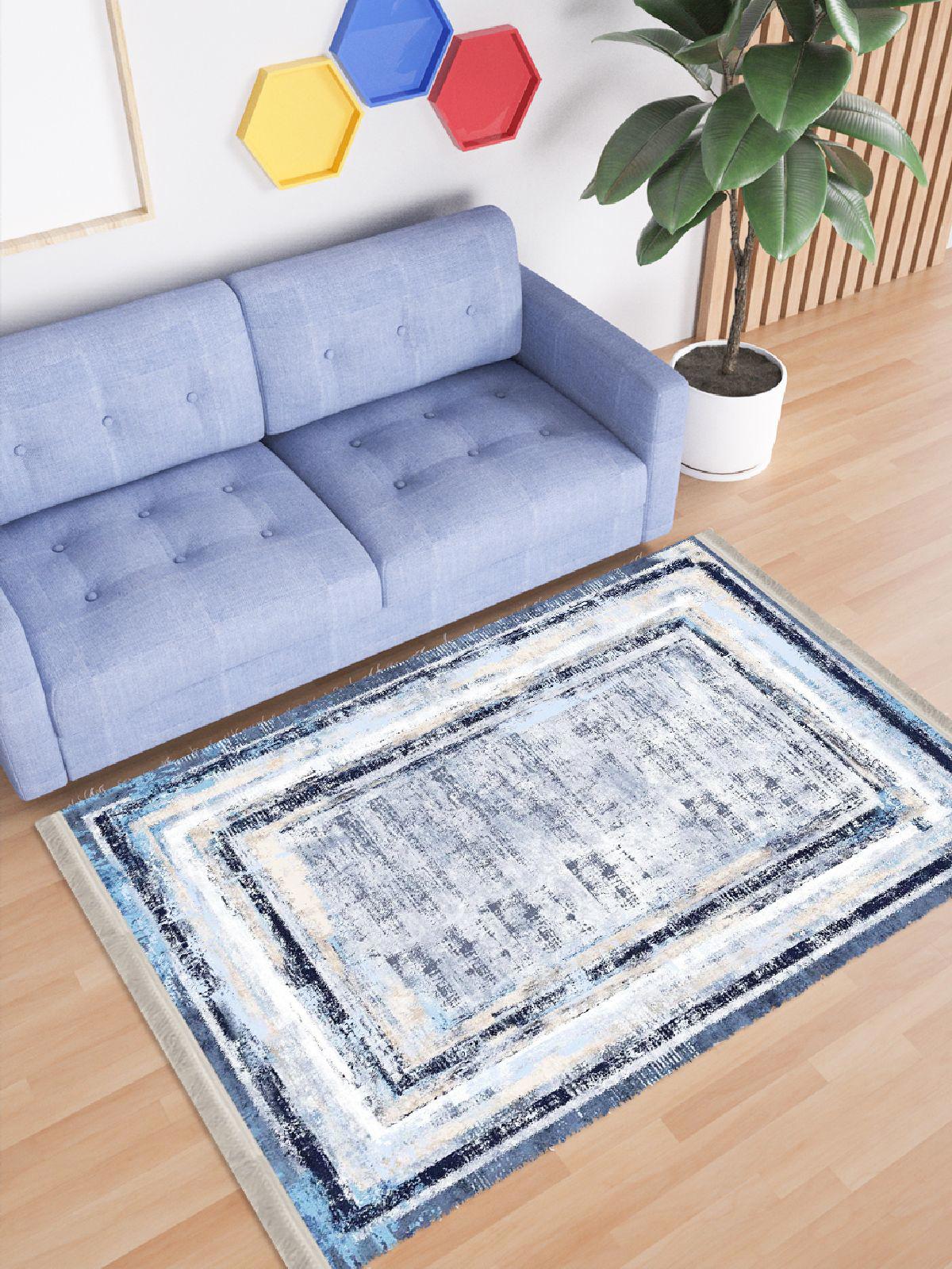 Enbe Collection E-DK5226B Çok Renkli 5 mm Pamuk Silinebilir Yıkanabilir Orta Kaymaz Dot Taban Dikdörtgen Makine Dokuma Oturma Odası Halısı 120x200 cm
