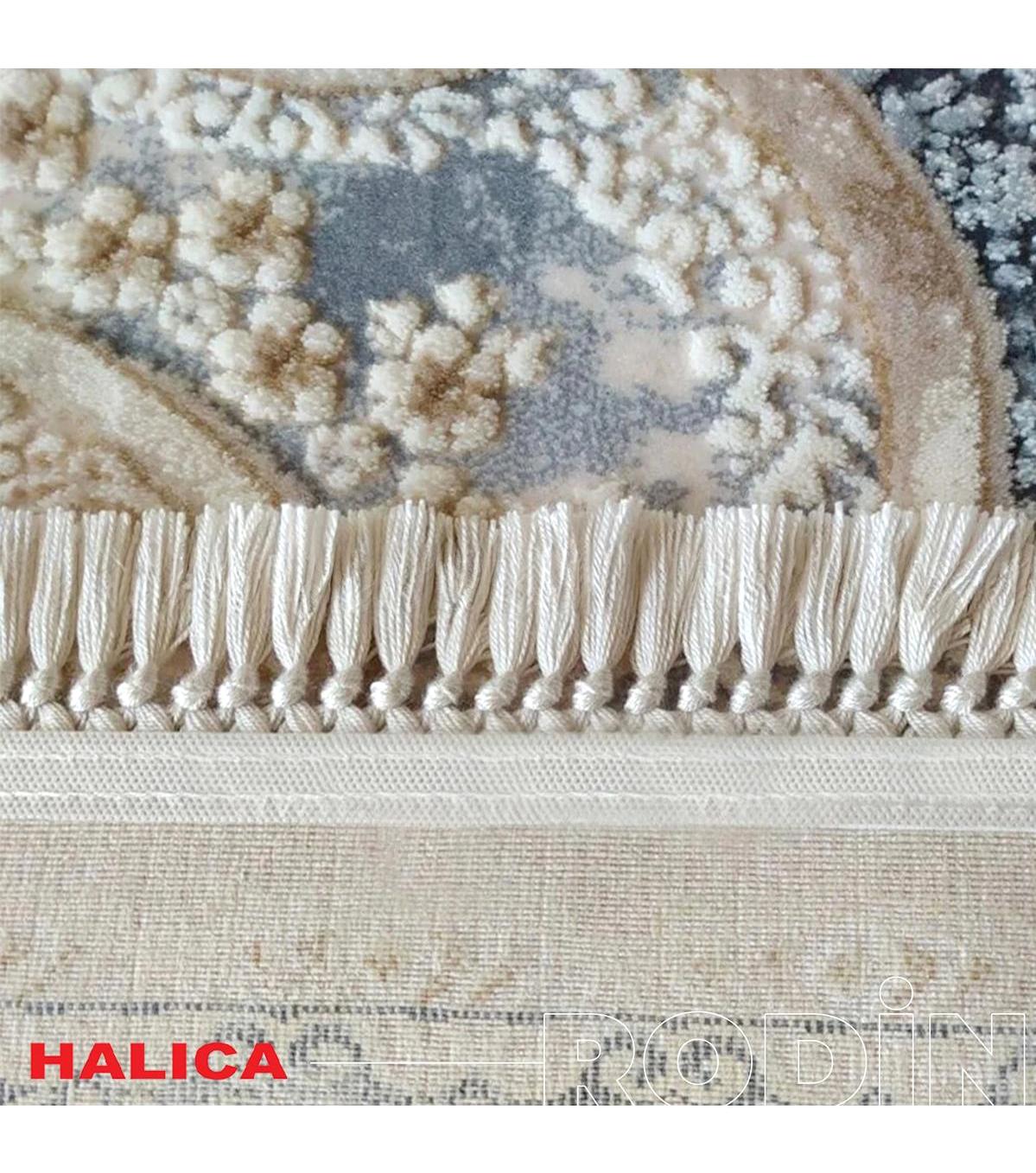 Merinos Rodin 19777 Krem Mikropolyester Yıkanabilir Kalın Kaymaz Lateks Taban Dikdörtgen Makine Dokuma Salon Halısı 160x230 cm