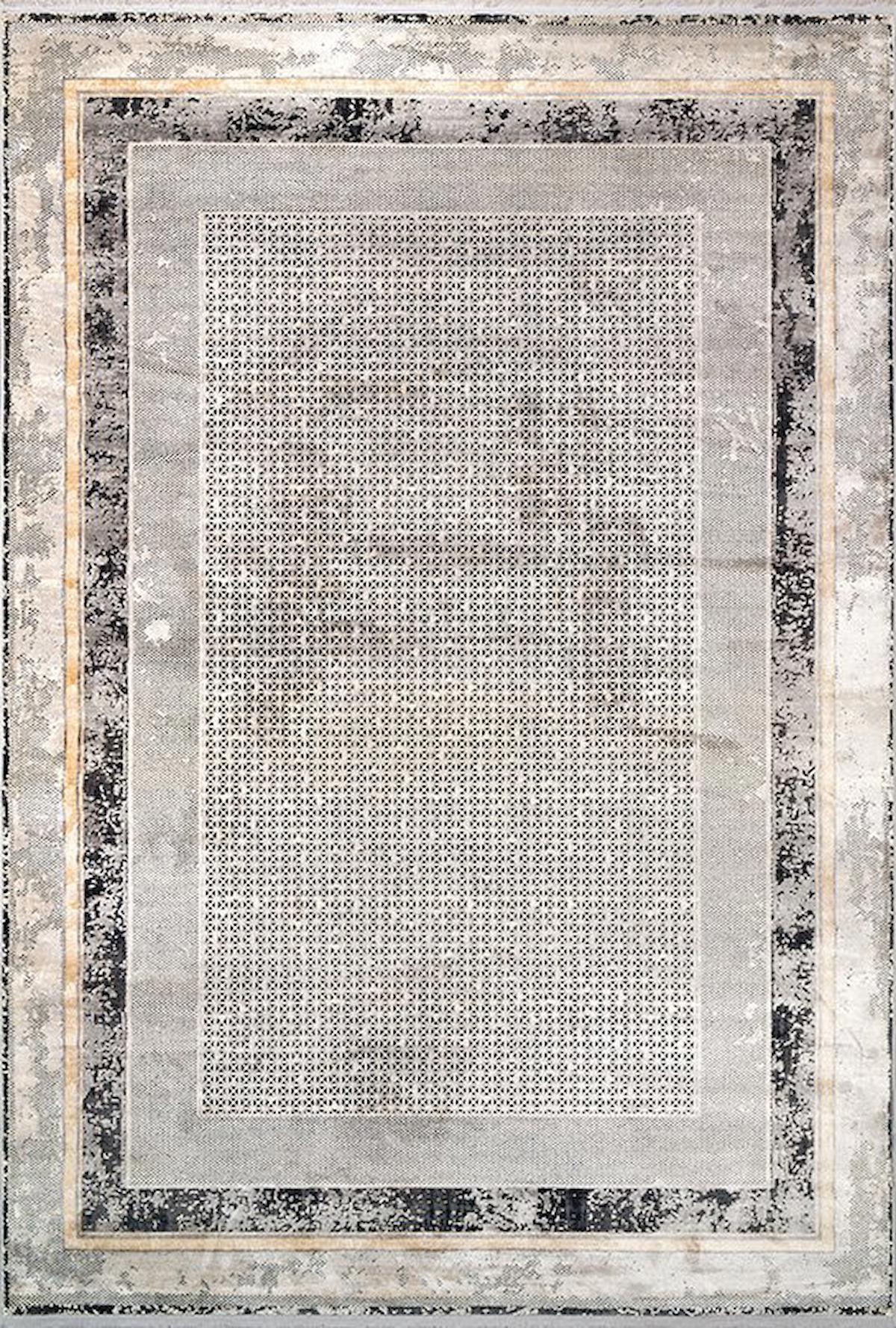 Kreasyon Halı Gallery 1267 Krem Akrilik Yıkanabilir Kalın Pamuk Taban Dikdörtgen Makine Dokuma Salon Halısı 150x233 cm
