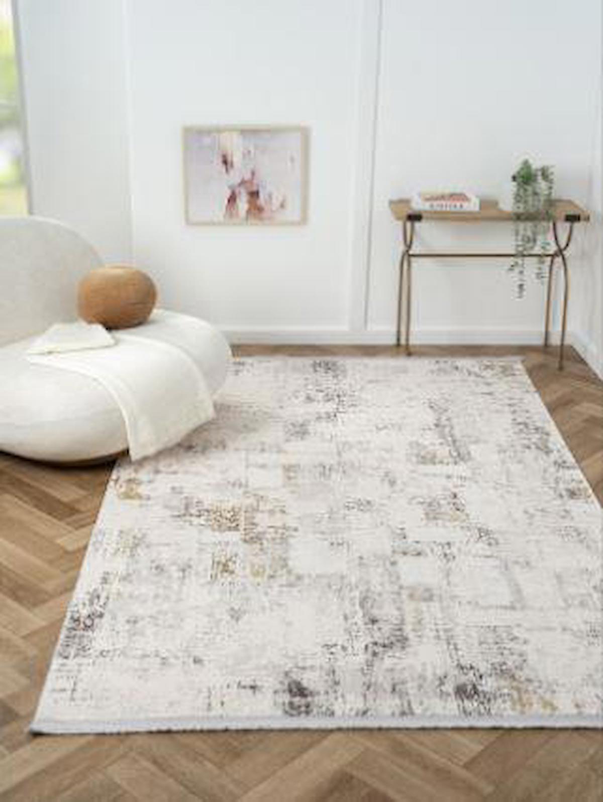 Çam Halı Otto OT006G Gri 8 mm Akrilik Silinebilir Yıkanabilir Orta Dikdörtgen Makine Dokuma Salon Halısı 120x180 cm