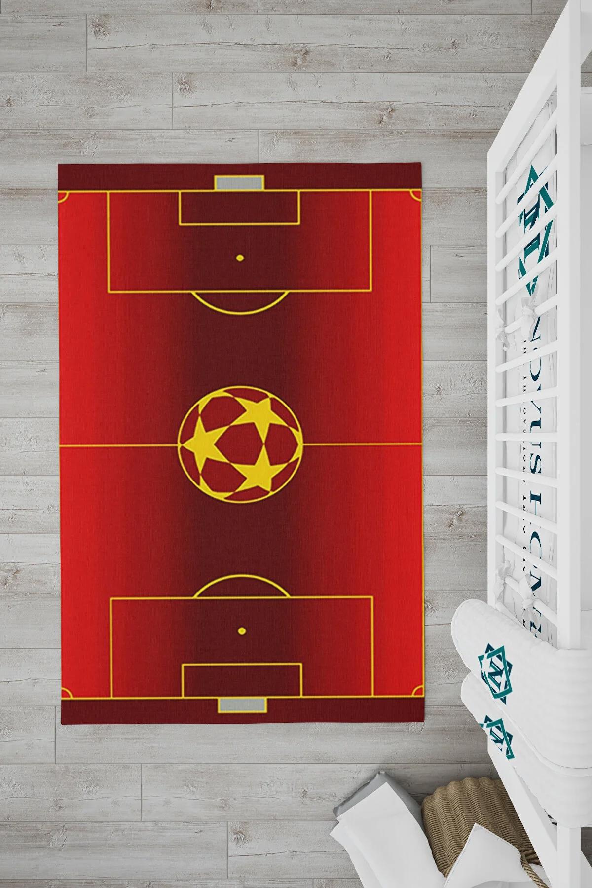 Novus Home Punto Serisi Kırmızı 7 mm Polyester Antibakteriyel-Toz Tutmaz-Yalıtıma Yardımcı Yıkanabilir İnce Kaymaz Taban Dikdörtgen Makine Dokuma Çocuk Odası Halısı 160x230 cm