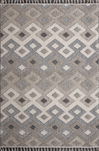 Kreasyon Halı Natura 9962 Gri 7 mm Polipropilen Toz tutmaz Yıkanabilir İnce Kaymaz Jüt Taban Dikdörtgen Makine Dokuma Salon Halısı 160x230 cm