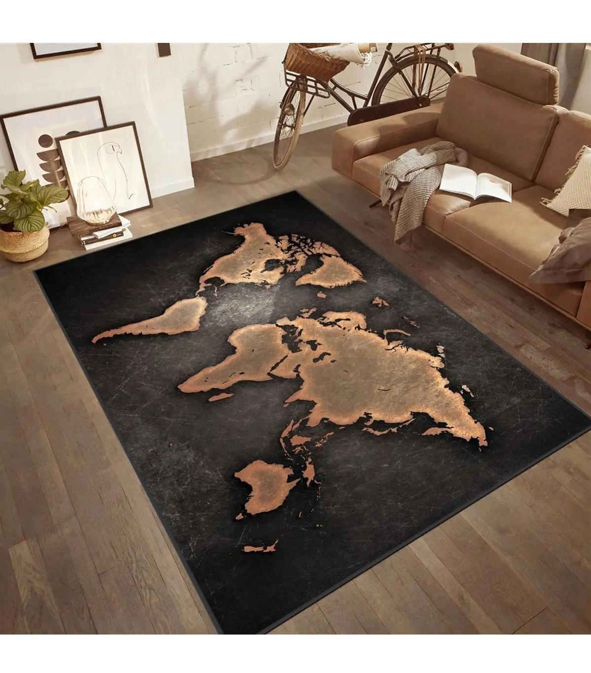Rovigo Home RVG1873-SD155 Çok Renkli 8 mm Polyester Antibakteriyel-Leke Tutmaz-Toz Tutmaz Yıkanabilir İnce Kaymaz Dot Taban Dikdörtgen Makine Dokuma Salon Halısı 100x200 cm