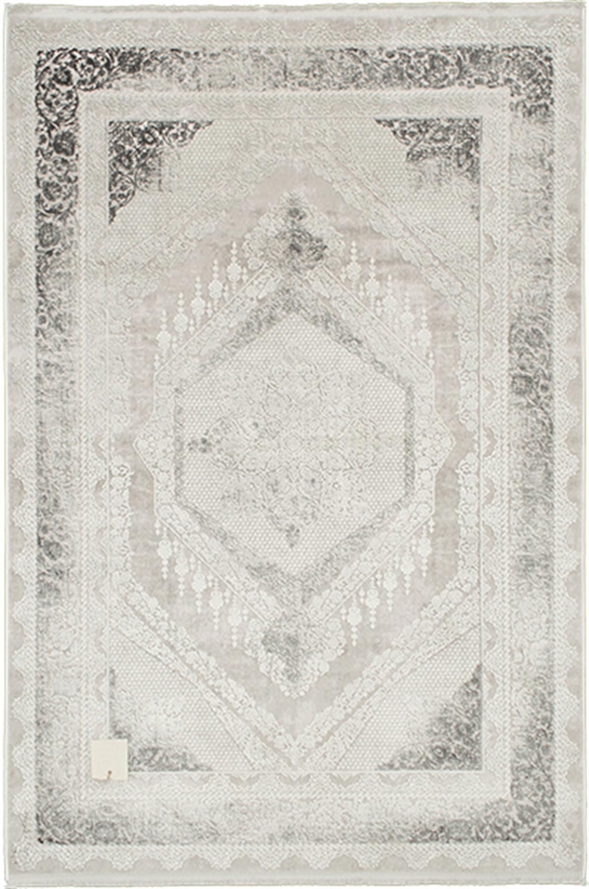 Tuğra Halı Essence 6362 Gri 12 mm Viskon Silinebilir Yıkanabilir Orta Dikdörtgen Salon Halısı 120x180 cm
