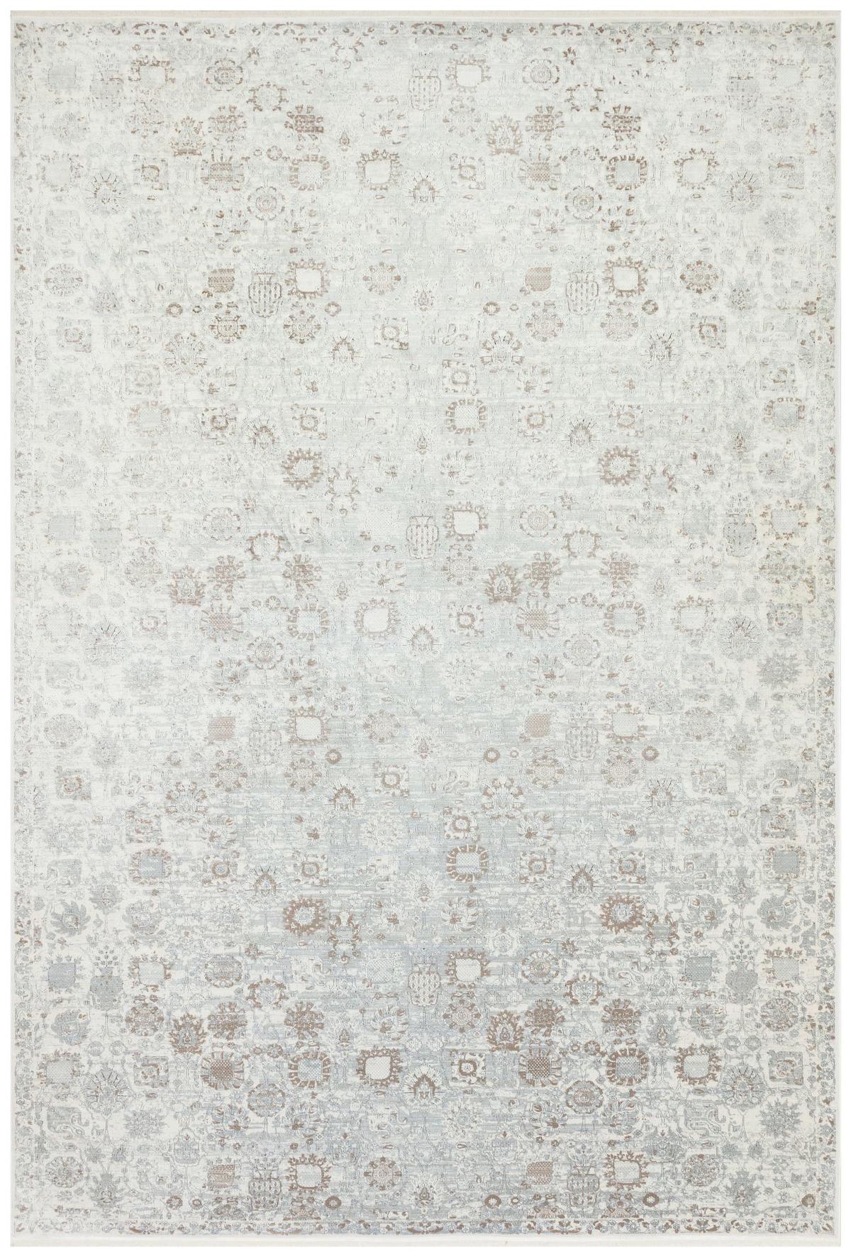 Apex Heriz 8213 Çok Renkli Pamuk Yıkanabilir İnce Kaymaz Jüt Taban Dikdörtgen Makine Dokuma Salon Halısı 80x120 cm