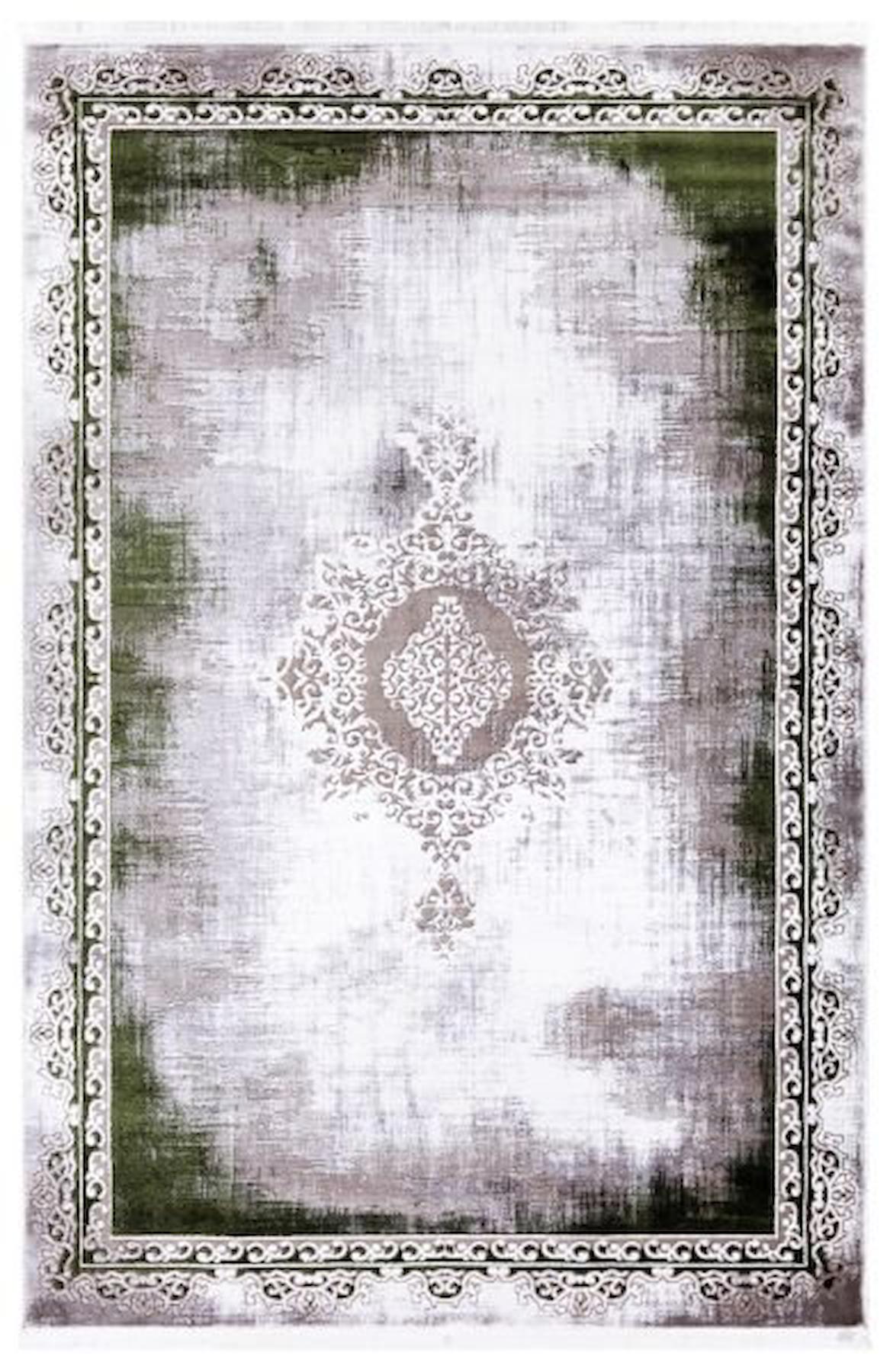 Aviva Larissa 8165 Beyaz - Siyah 0.8 mm Akrilik Yıkanabilir İnce Kaymaz Jüt Taban Dikdörtgen Makine Dokuma Salon Halısı 80x500 cm