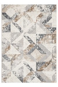 Alpina Home Echo Krem 7 mm Polyester Yıkanabilir İnce Kaymaz Jüt Taban Dikdörtgen Makine Dokuma Salon Halısı 120x200 cm