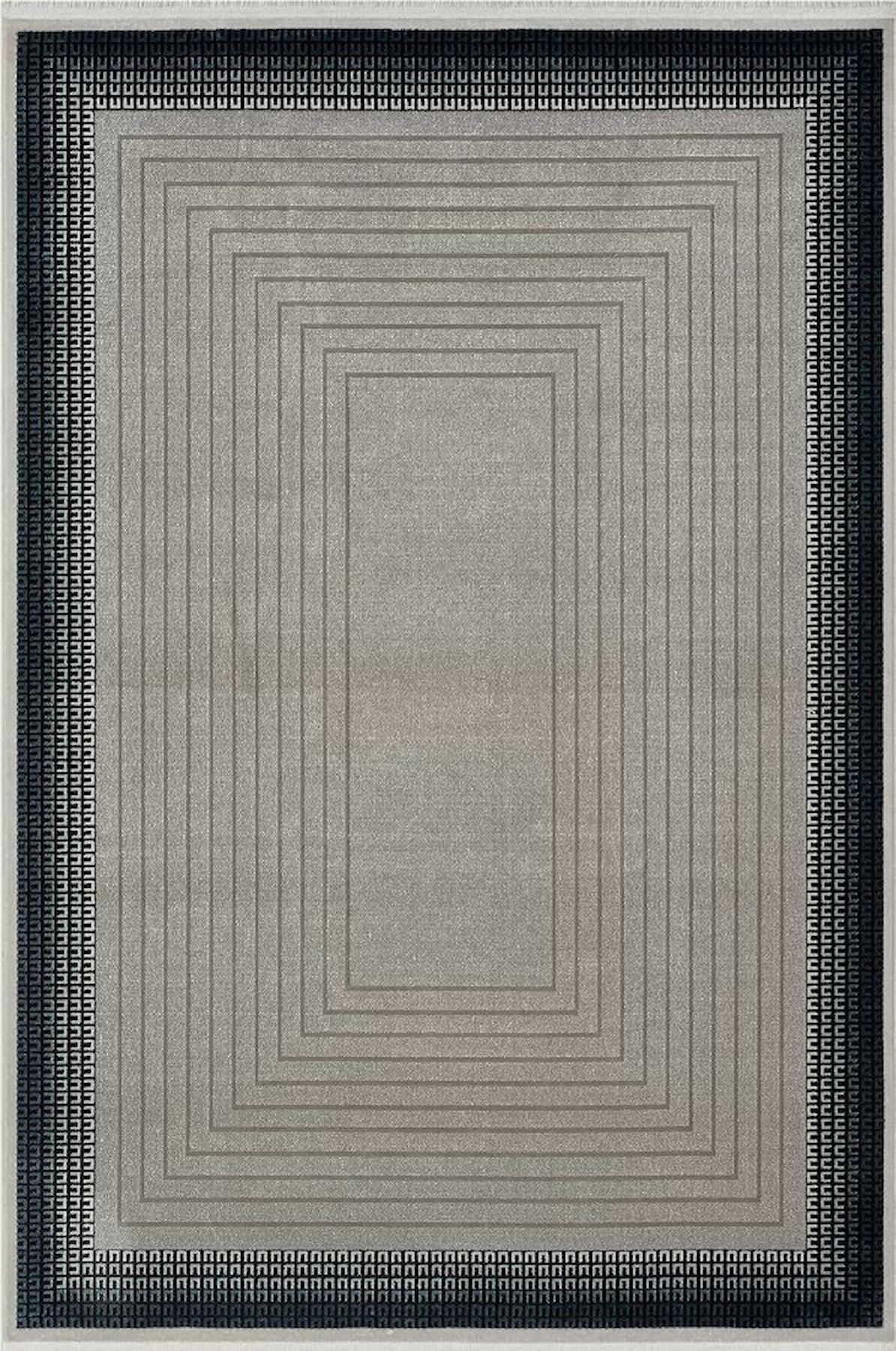Karmen Halı Trend TR004M Gri 0.8 mm Akrilik Yıkanabilir Dikdörtgen Makine Dokuma Halı 200x300 cm