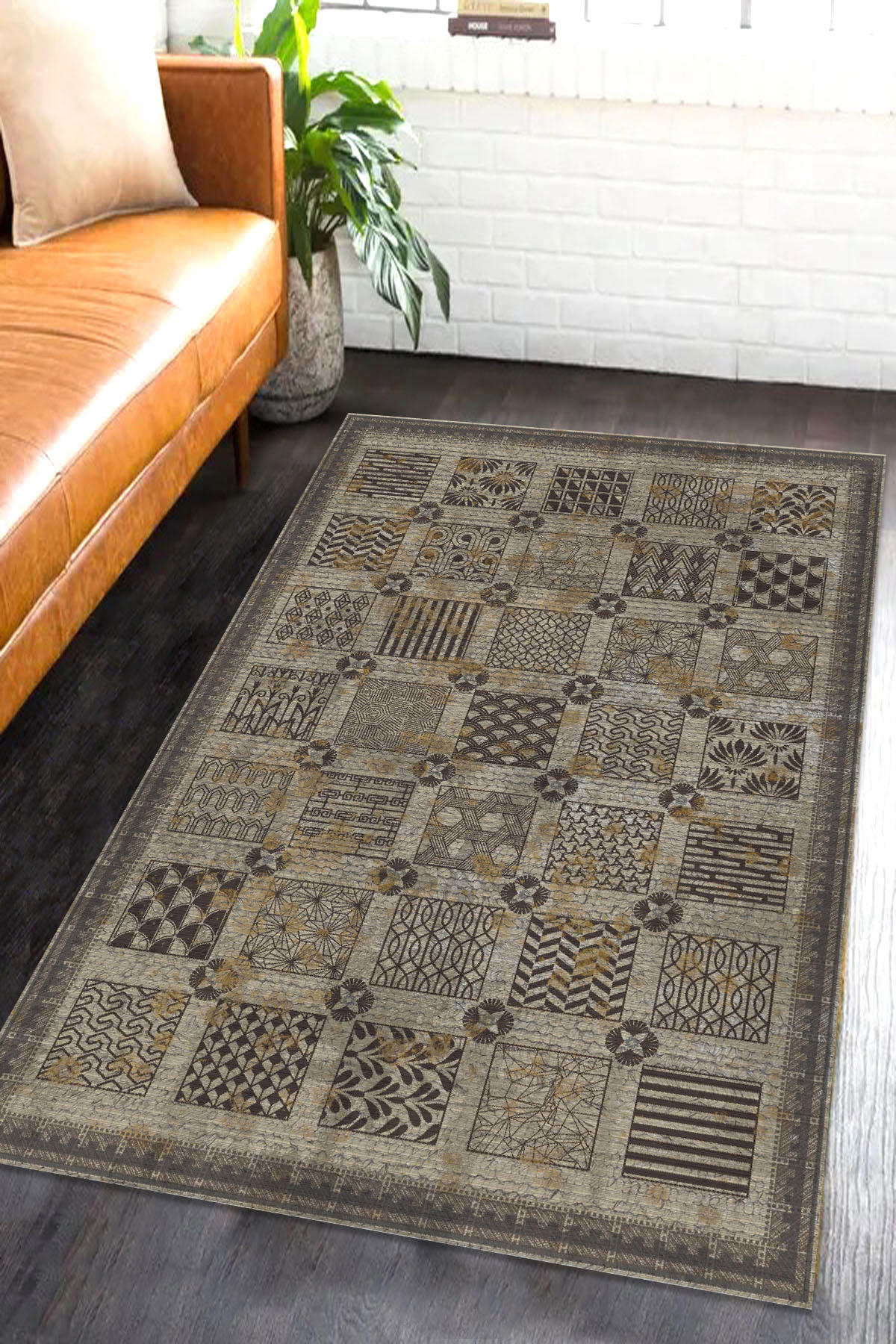 İlyaki Home Abigail Krem 0.8 mm Pamuk Yıkanabilir İnce Kaymaz Jüt Taban Dikdörtgen Makine Dokuma Salon Halısı 180x300 cm