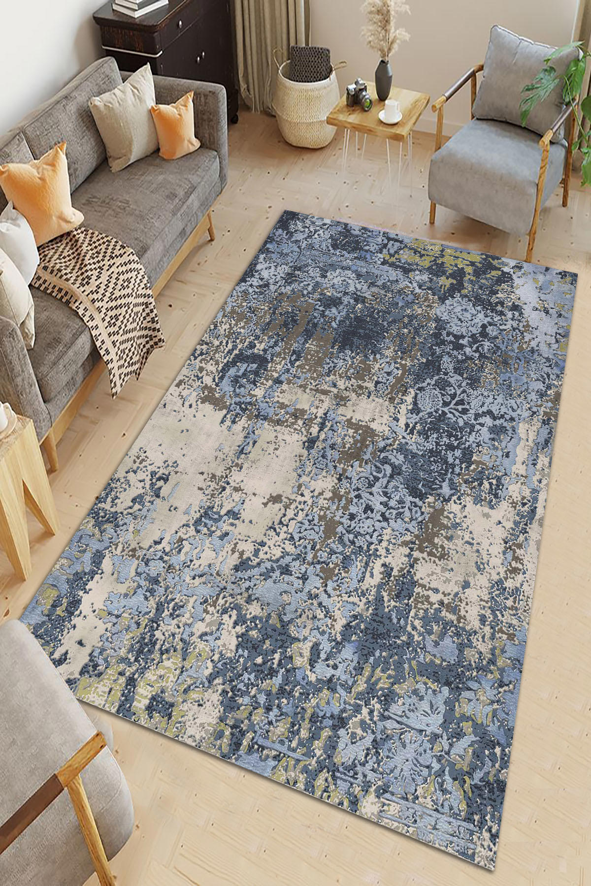 Latte Dizayn Hamil Krem 0.5 mm Pamuk Toz Tutmaz Yıkanabilir İnce Kaymaz Dikdörtgen Makine Dokuma Salon Halısı 200x450 cm