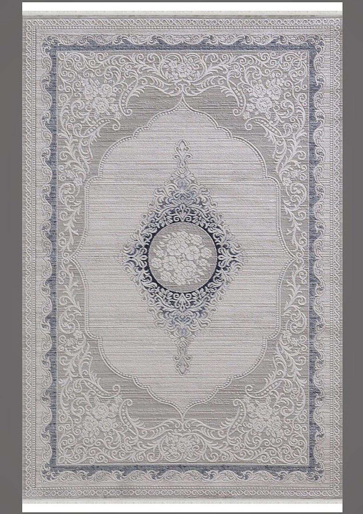 Padişah Santo Krem 8 mm Akrilik Yıkanabilir İnce Kaymaz Dikdörtgen Makine Dokuma Salon Halısı 120x180 cm