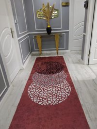 Doruklar Home Collection Krem 0.8 mm Mikropolyester Yıkanabilir Kalın Kaymaz Taban Dikdörtgen Makine Dokuma Salon Halısı 80x600 cm