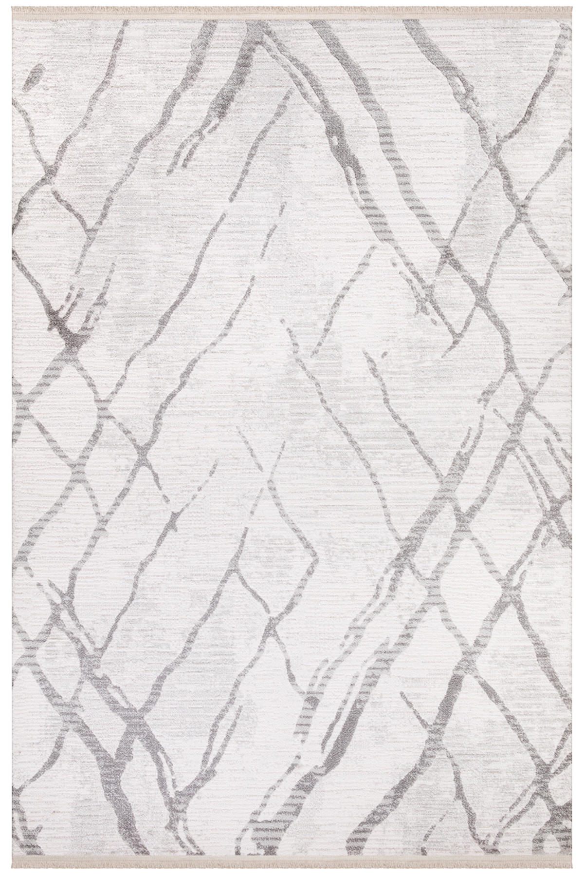 İpek Home Lapena 11579 Beyaz-Gri 10 mm Akrilik Yıkanabilir Orta Kaymaz Pamuk Taban Dikdörtgen Makine Dokuma Antre-Çocuk Odası-Salon-Yatak Odası Halısı 240x300 cm