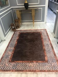 Doruklar Home Collection Krem 0.8 mm Mikropolyester Antibakteriyel Yıkanabilir İnce Kaymaz Dikdörtgen Makine Dokuma Salon Halısı 120x180 cm