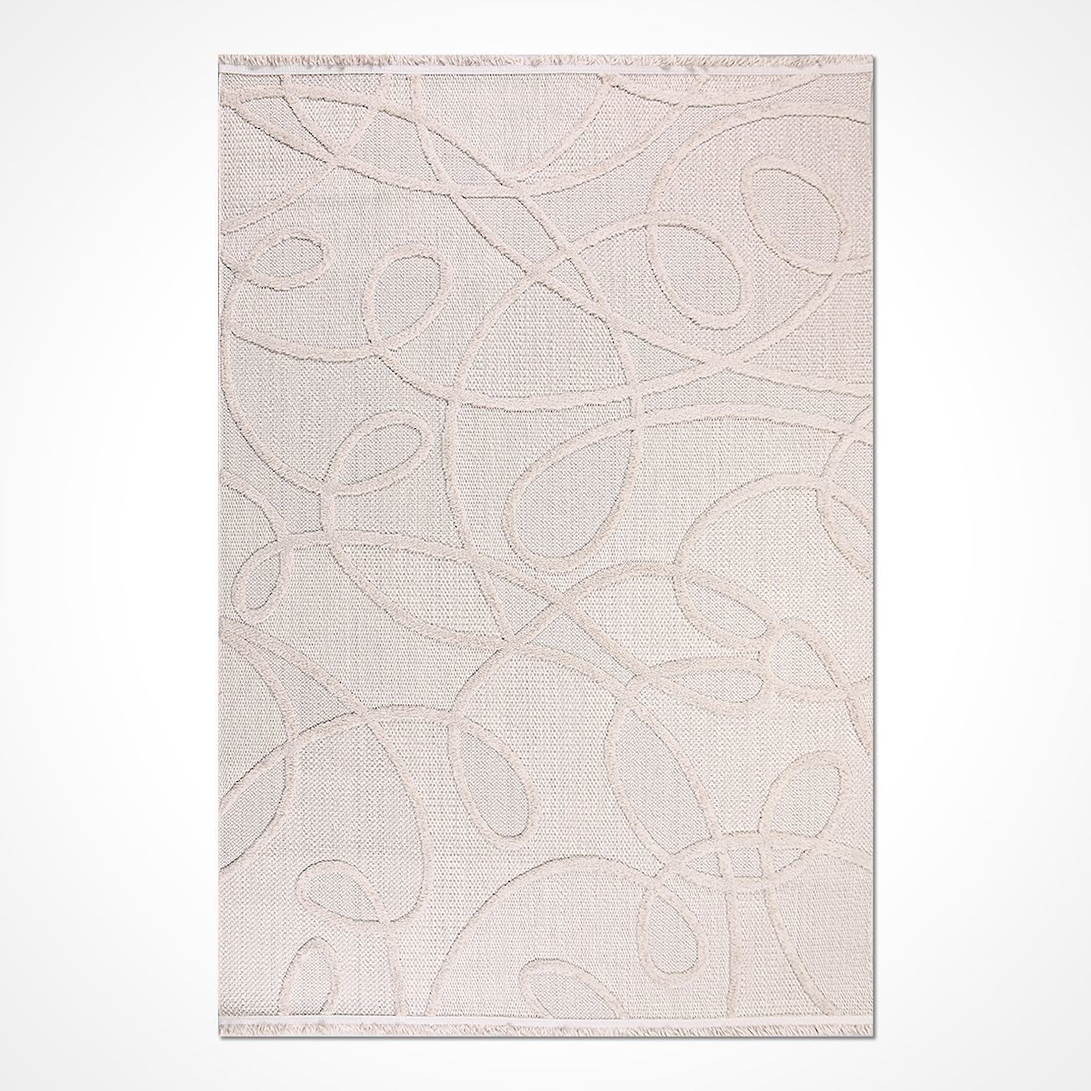 Crea Halı Fox FC02K Krem 20 mm Polipropilen Yıkanabilir Kalın Dikdörtgen Makine Dokuma Salon Halısı 150x250 cm