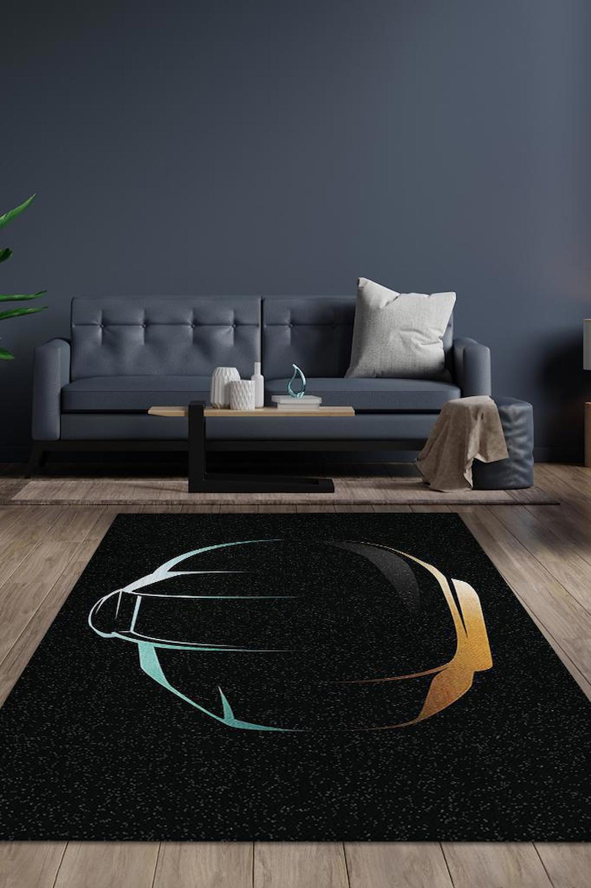 Homshtag Daft Punk Krem 4 mm Polyester Antistatik Yıkanabilir İnce Kaymaz Dikdörtgen Makine Dokuma Genç Odası Halısı 160x230 cm
