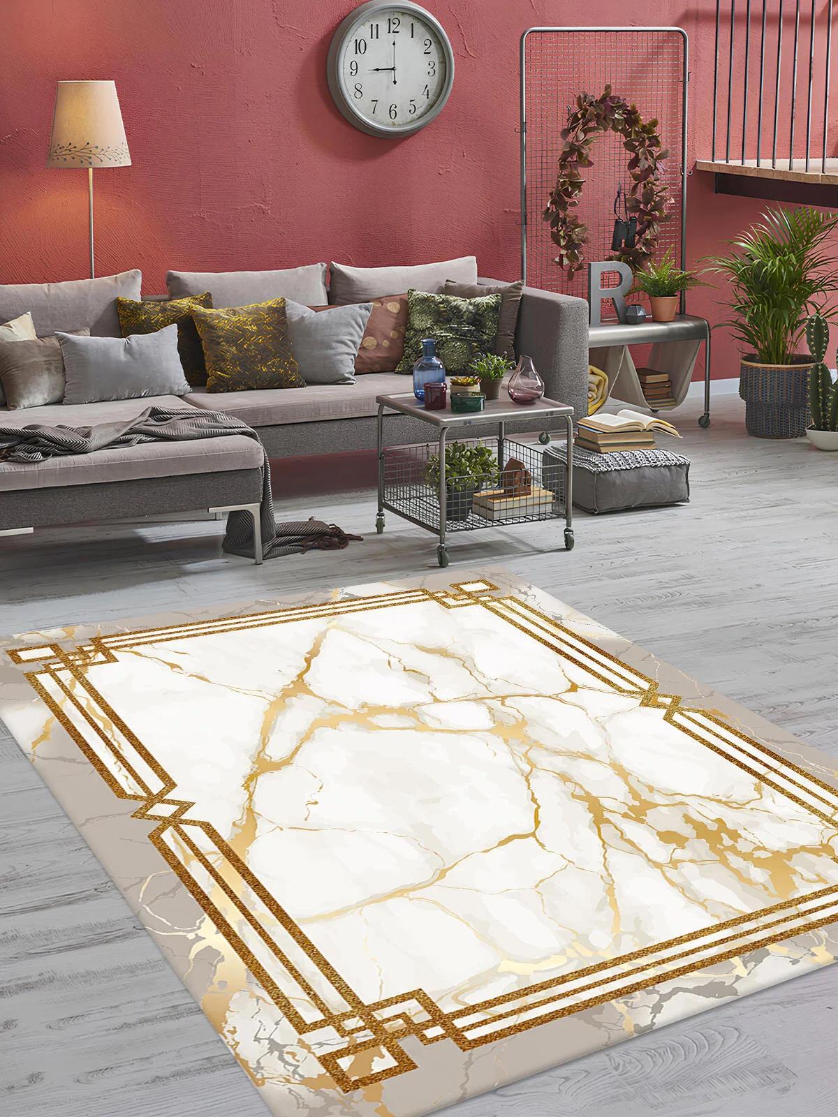 İnspira Çok Renkli 12 mm Polyester Kaymaz Taban Dikdörtgen Halı 80x500 cm