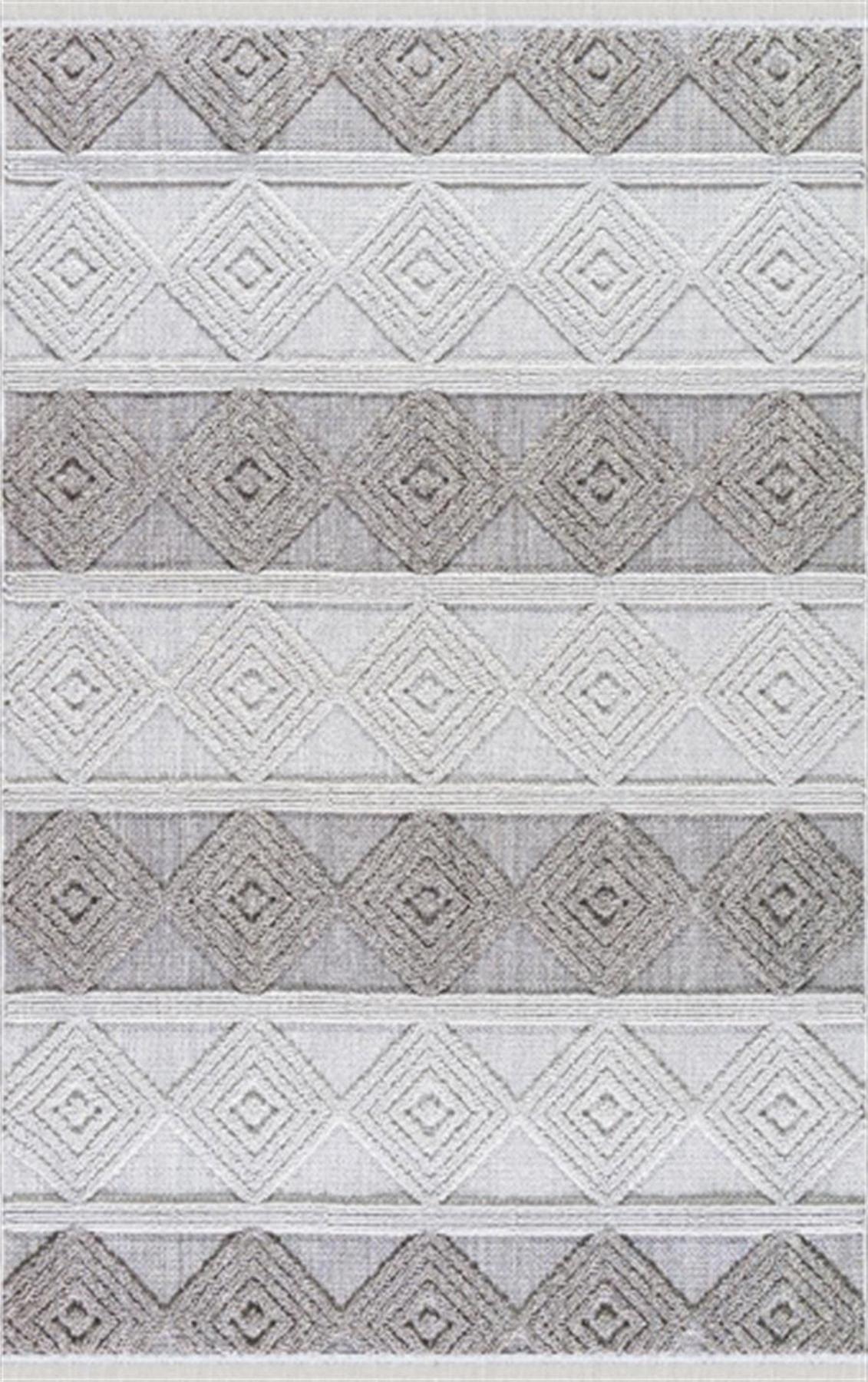 Padişah Ferida Krem 8 mm Polyester Yıkanabilir İnce Kaymaz Dikdörtgen Makine Dokuma Salon Halısı 160x230 cm