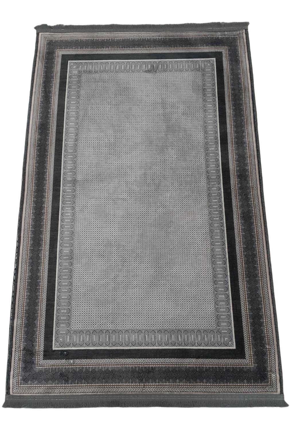 Ete Hometex Krem 10 mm Bambu Antibakteriyel Yıkanabilir İnce Kaymaz Taban Dikdörtgen Makine Dokuma Salon Halısı 100x150 cm
