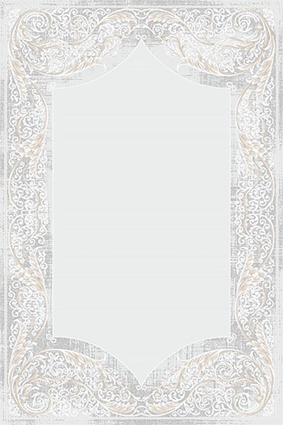 Kreasyon Halı Vavien 1375 Krem 8 mm Polyester Yıkanabilir Kalın Kaymaz Pamuk Taban Dikdörtgen Makine Dokuma Salon Halısı 140x200 cm