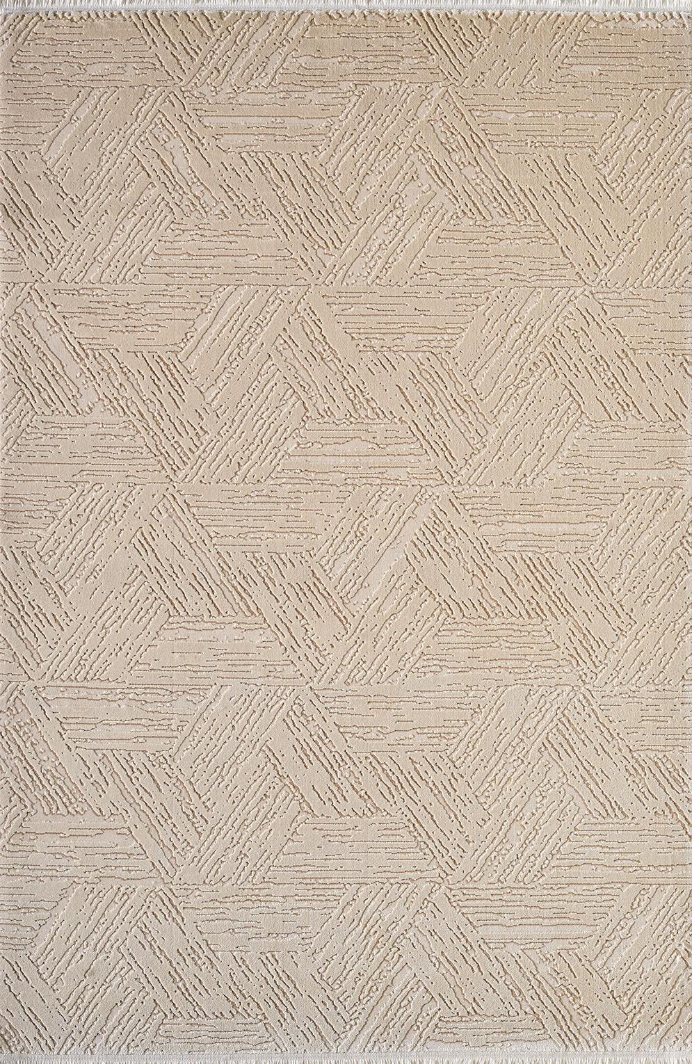 Gümüşsuyu Matisse 11331 Krem 9 mm Akrilik Yumuşak Yıkanabilir İnce Kaymaz Dikdörtgen Makine Dokuma Salon Halısı 80x150 cm