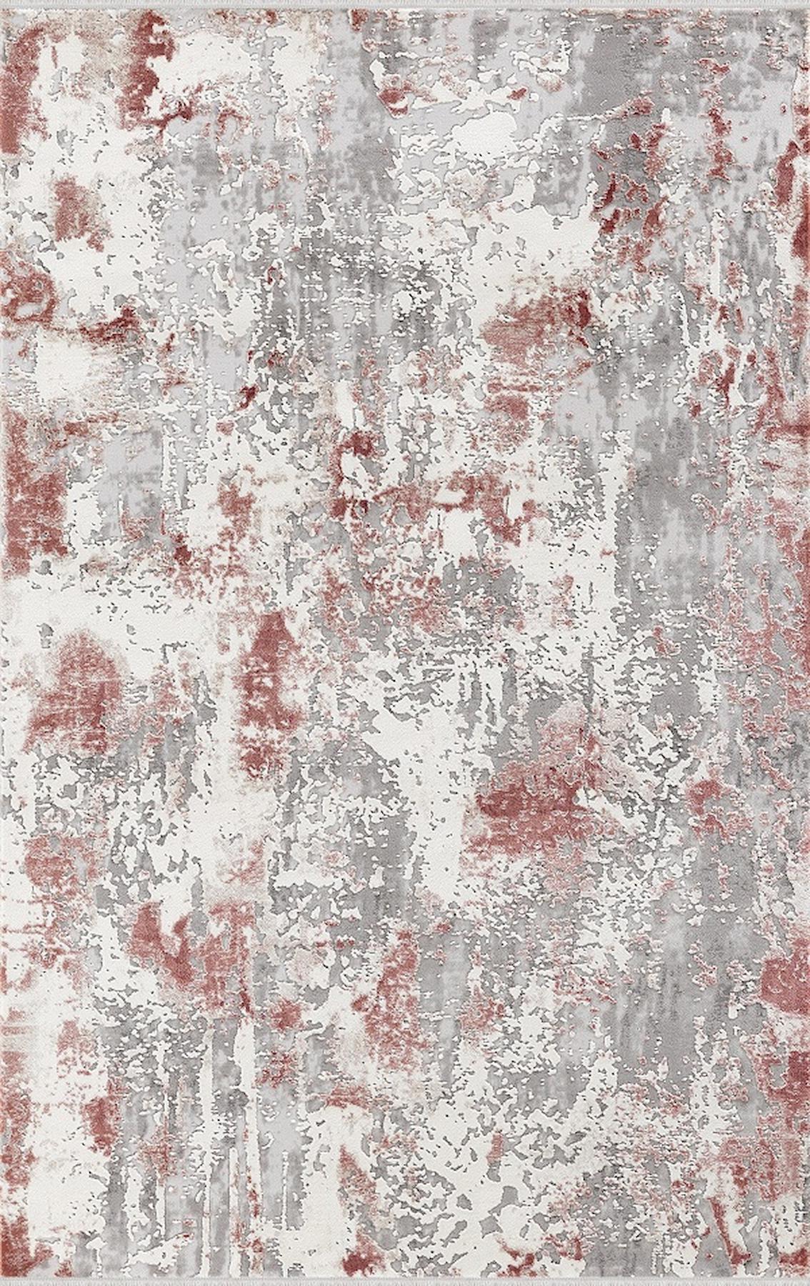 Merinos Therapy 19137 Çok Renkli 12 mm Viskon Yumuşak Yıkanabilir Kalın Kaymaz Dot Taban Dikdörtgen Makine Dokuma Salon Halısı 120x180 cm