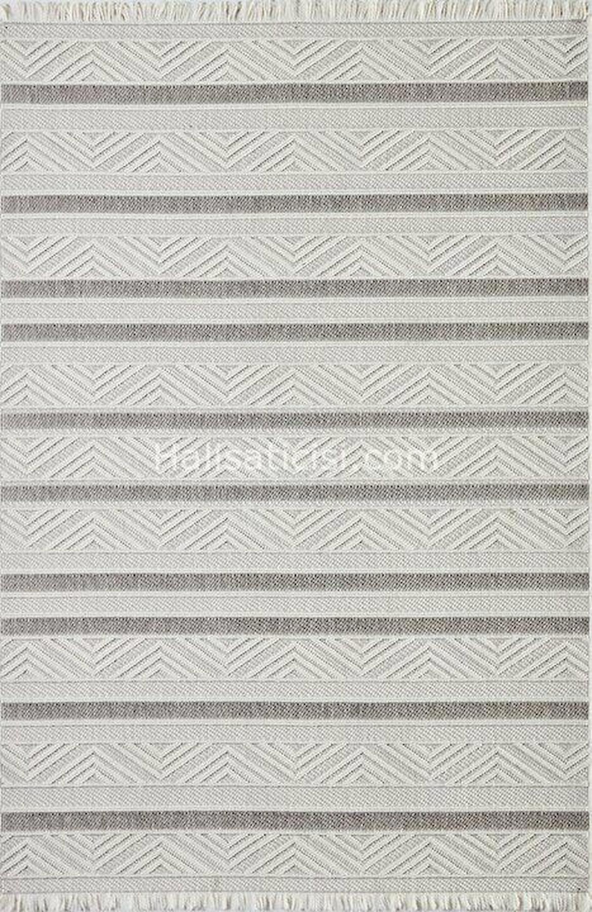 Gümüşsuyu Deco Point 15766 Gri 6 mm Pamuk-Polyester Toz Tutmaz Yıkanabilir İnce Kaymaz Dikdörtgen Makine Dokuma Salon Halısı 60x240 cm