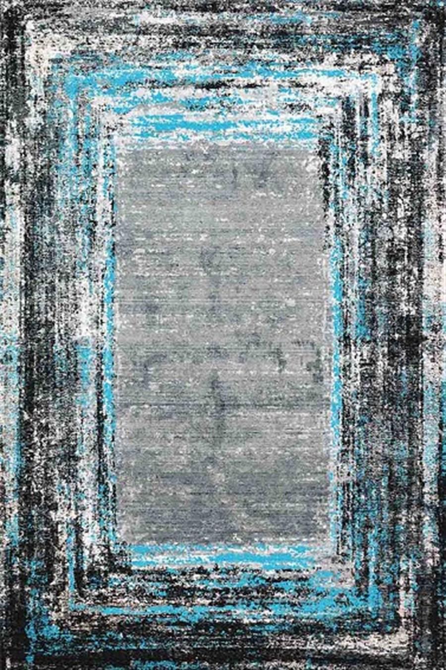 Kreasyon Halı Pandora 2763 Gri 5 mm Polyester Yıkanabilir Kalın Kaymaz Pamuk Taban Dikdörtgen Makine Dokuma Salon Halısı 100x150 cm