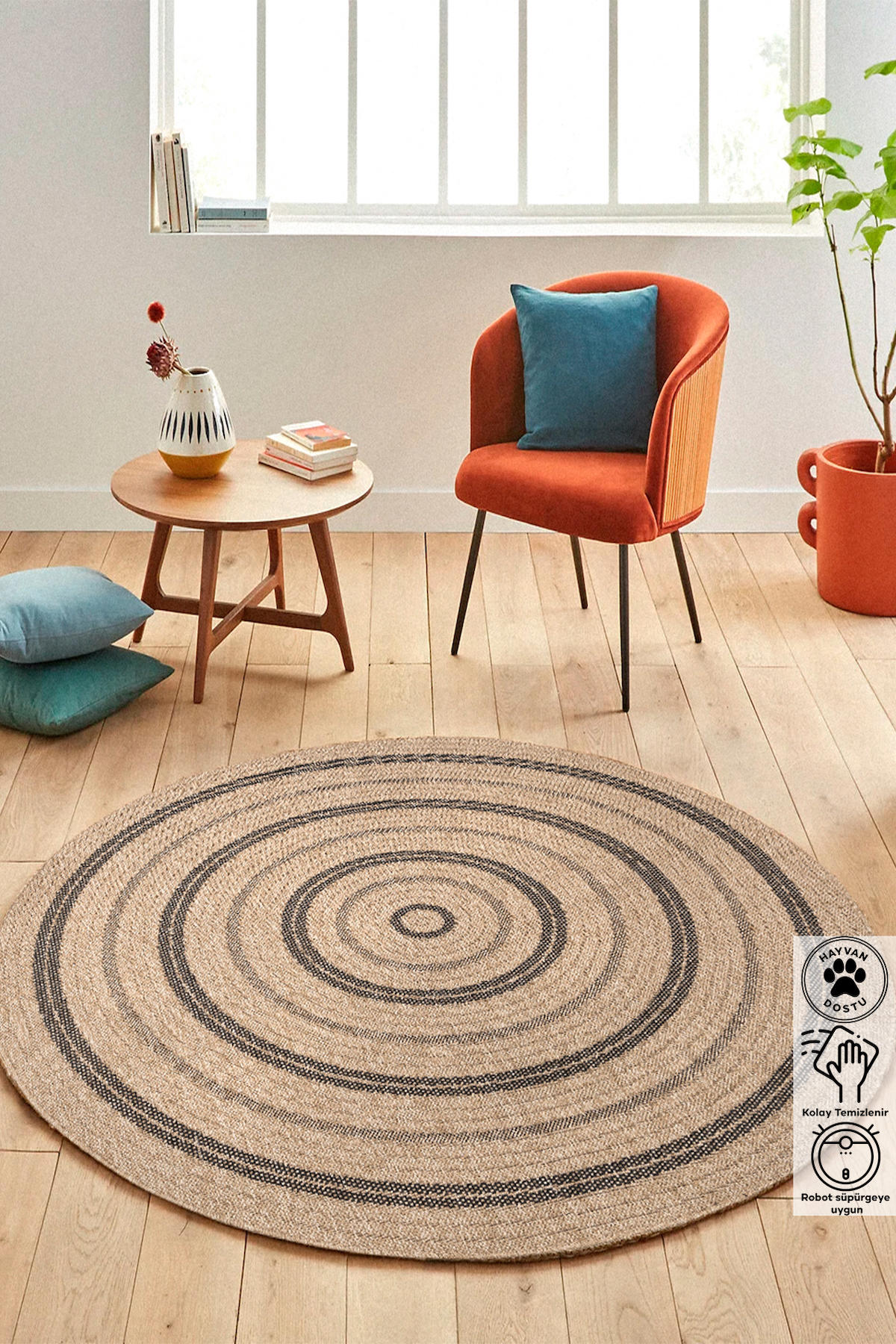 Inter Weaving 08863AJB2 Altın-Siyah 0.8 mm Polipropilen Yıkanabilir İnce Kaymaz Jüt Taban Dikdörtgen Makine Dokuma Salon Halısı 200x290 cm
