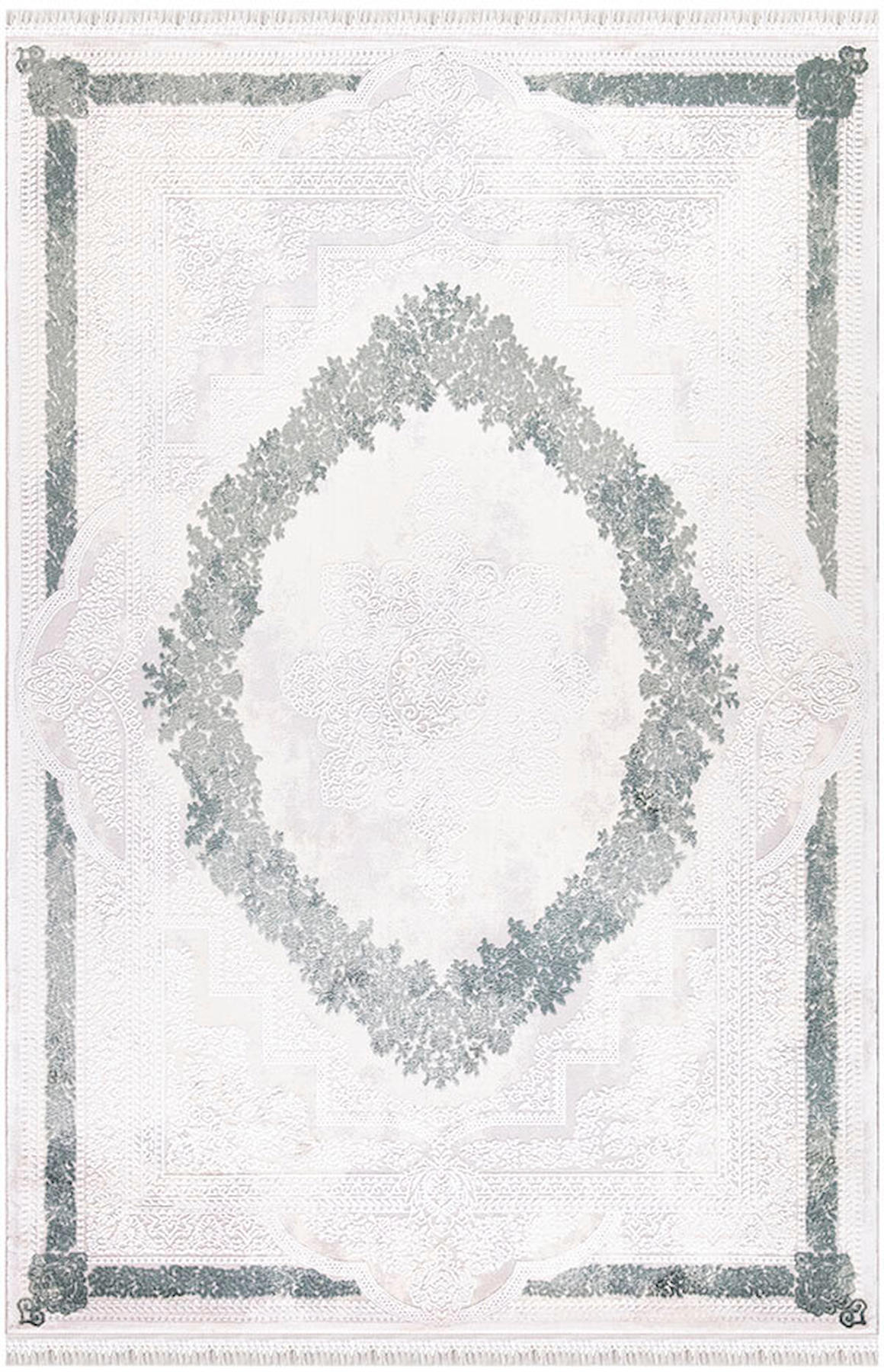 İpek Home Blossom 13479 Bej-Gri 10 mm Bambu Toz Tutmaz Yıkanabilir Orta Kaymaz Pamuk Taban Dikdörtgen Makine Dokuma Antre-Çocuk Odası-Salon-Yatak Odası Halısı 200x300 cm