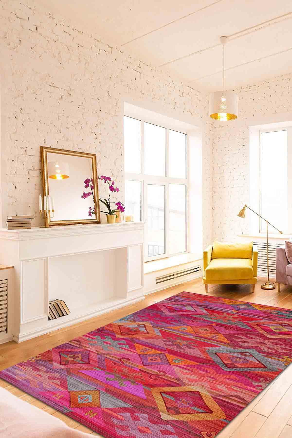 Latte Dizayn Peneks Krem 0.5 mm Pamuk Antibakteriyel Yıkanabilir İnce Kaymaz Dikdörtgen Makine Dokuma Salon Halısı 80x400 cm