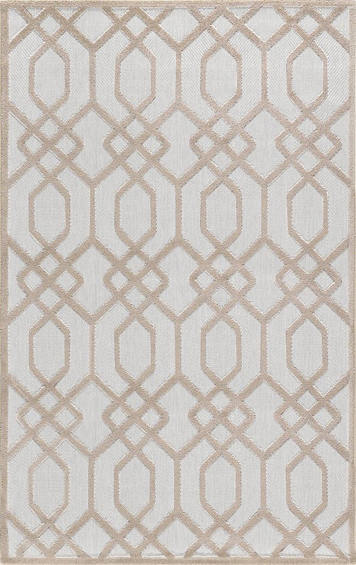 Merinos Launge 54094 Krem 7 mm Polyester Yıkanabilir İnce Dikdörtgen Makine Dokuma Salon Halısı 100x300 cm