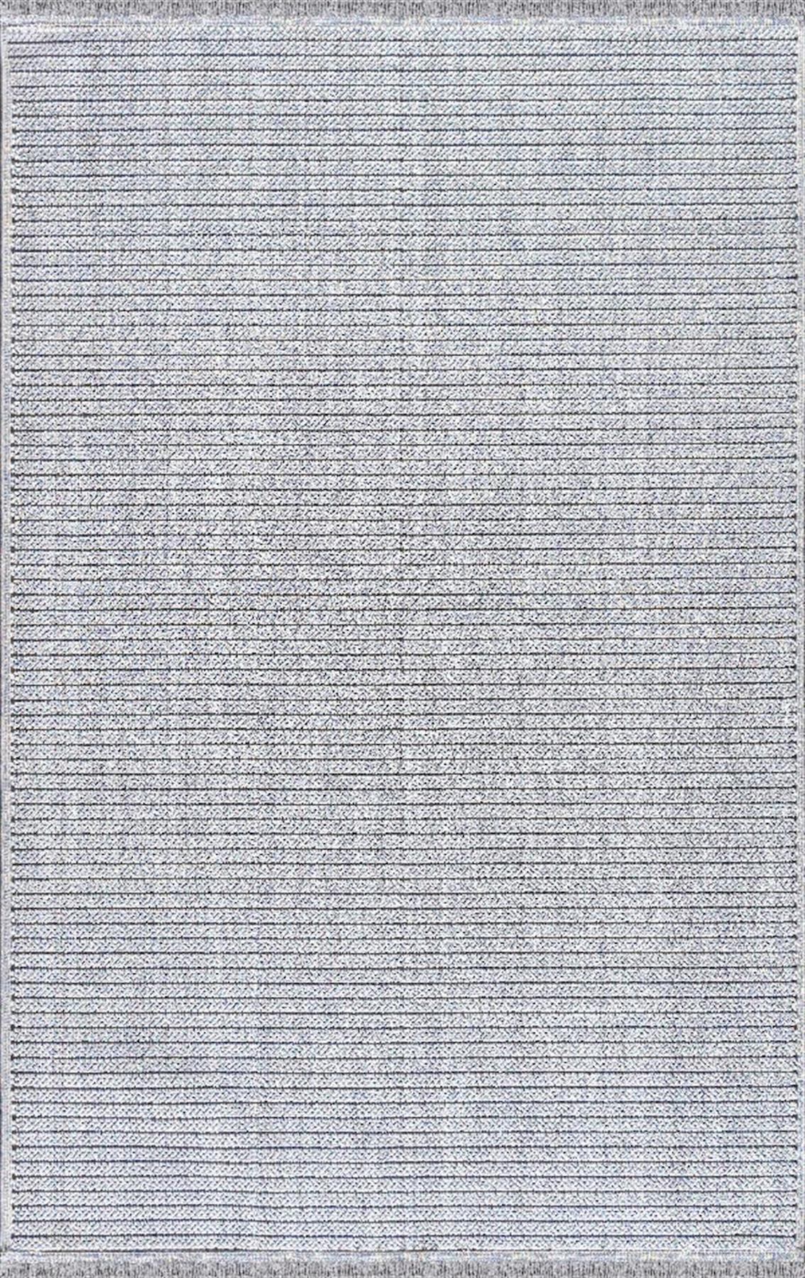 Merinos Garden 61574 Gri 12 mm Polyester Toz Tutmaz Yıkanabilir Kalın Kaymaz Dikdörtgen Makine Dokuma Salon Halısı 160x200 cm