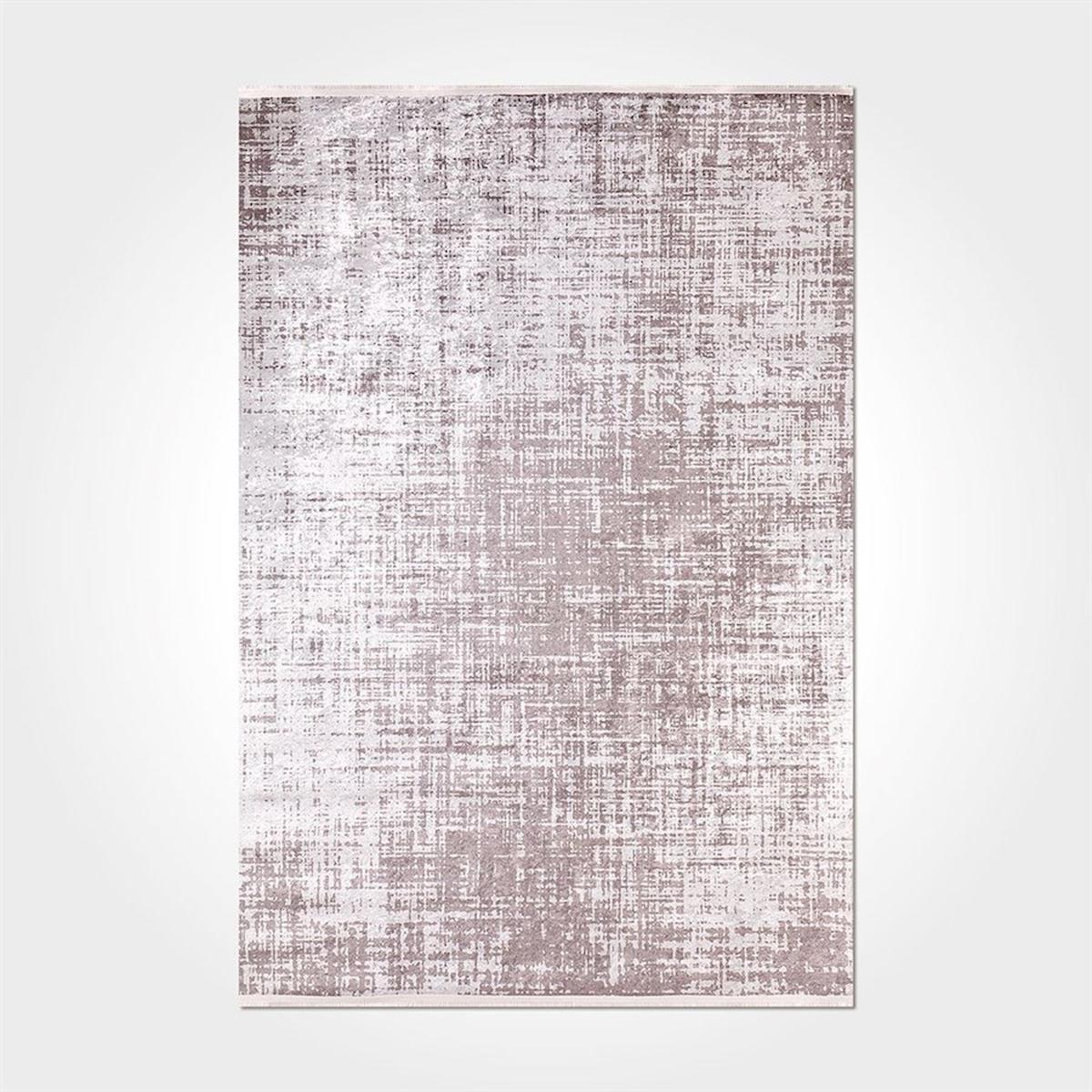 Crea Halı 2183PC Vizon Pamuk-Polyester Yıkanabilir İnce Kaymaz Pamuk Taban Soyut Temalı Dikdörtgen Makine Dokuma Salon Halısı 160x230 cm