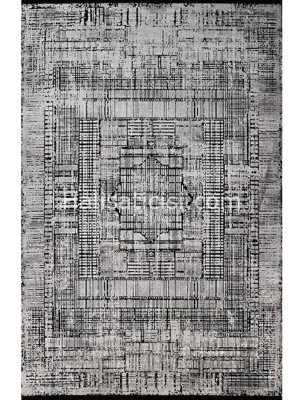 Gümüşsuyu Tierra 12894 Gri 0.9 mm Pamuk-Polyester Antibakteriyel Yıkanabilir İnce Kaymaz Taban Dikdörtgen Makine Dokuma Salon Halısı 140x200 cm
