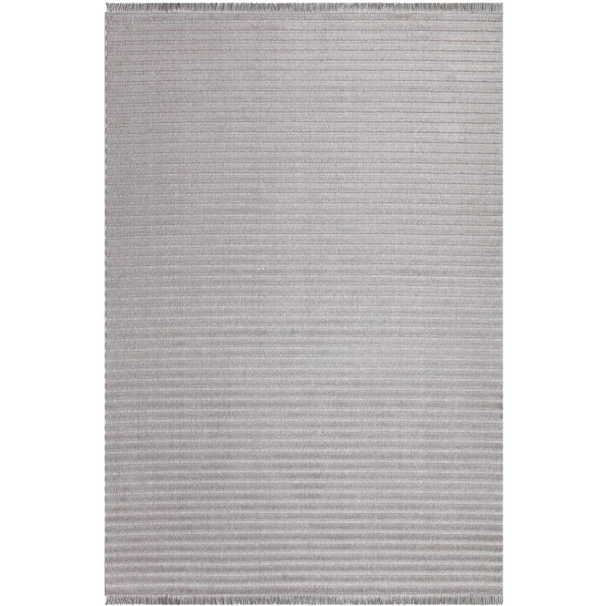 İpek Mekik Halı Almond 11402 Gri 10 mm Polyester Toz Tutmaz Yıkanabilir Orta Kaymaz Jüt Taban Dikdörtgen Makine Dokuma Antre-Çocuk Odası-Salon-Yatak Odası Halısı 100x300 cm