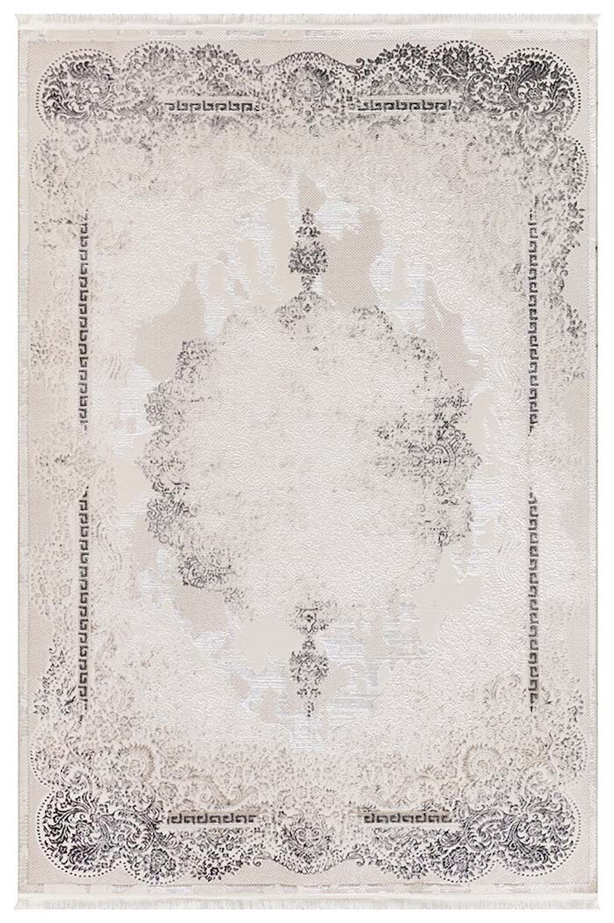 İpek Mekik Halı Lins 1452A Krem 6 mm Polyester Toz Tutmaz Yıkanabilir Orta Kaymaz Pamuk Taban Dikdörtgen Makine Dokuma Antre-Çocuk Odası-Salon-Yatak Odası Halısı 133x190 cm