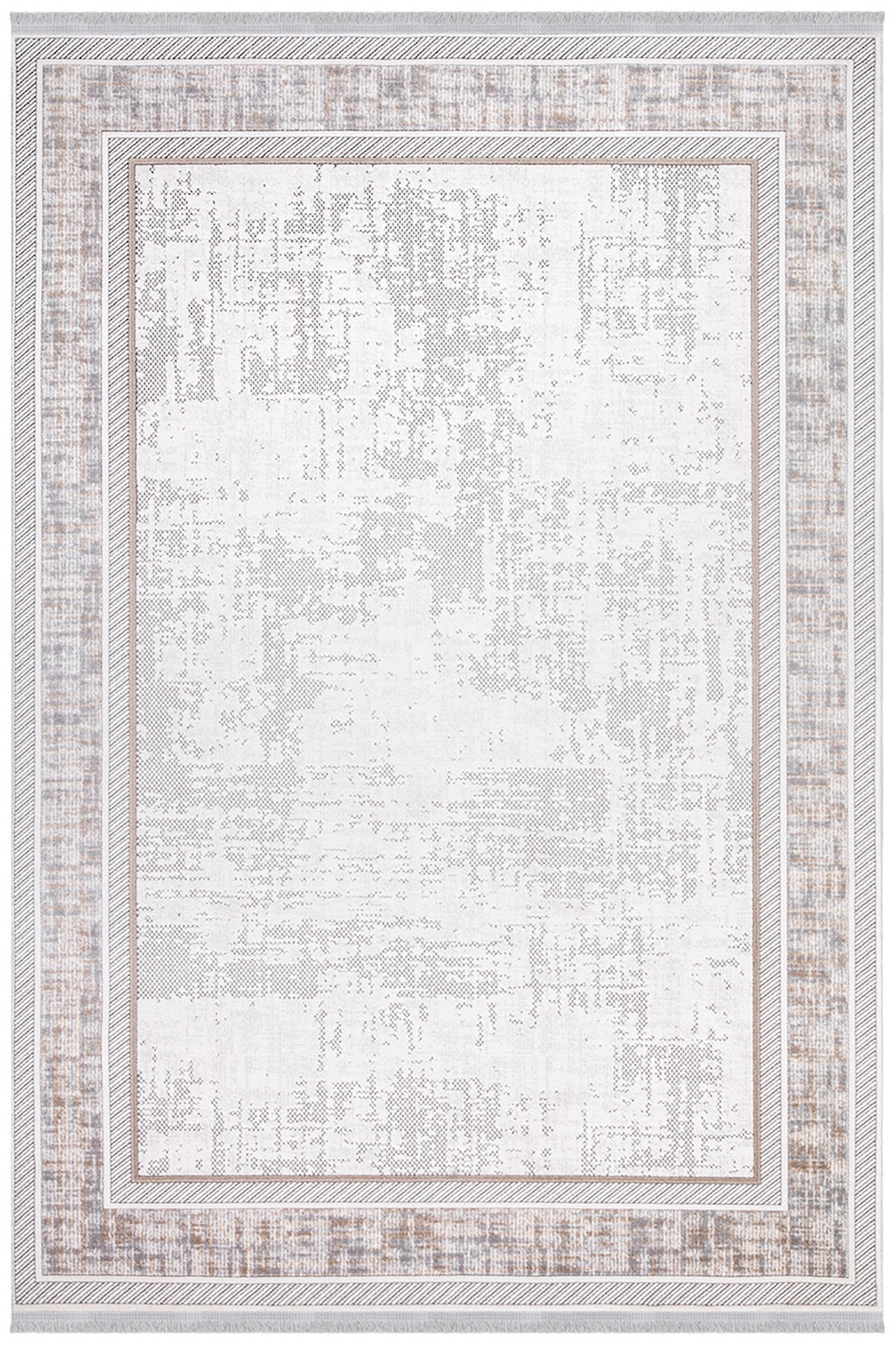 İpek Home Vales 7816A Krem 8 mm Akrilik Yıkanabilir Orta Kaymaz Pamuk Taban Dikdörtgen Makine Dokuma Antre-Çocuk Odası-Salon-Yatak Odası Halısı 80x150 cm